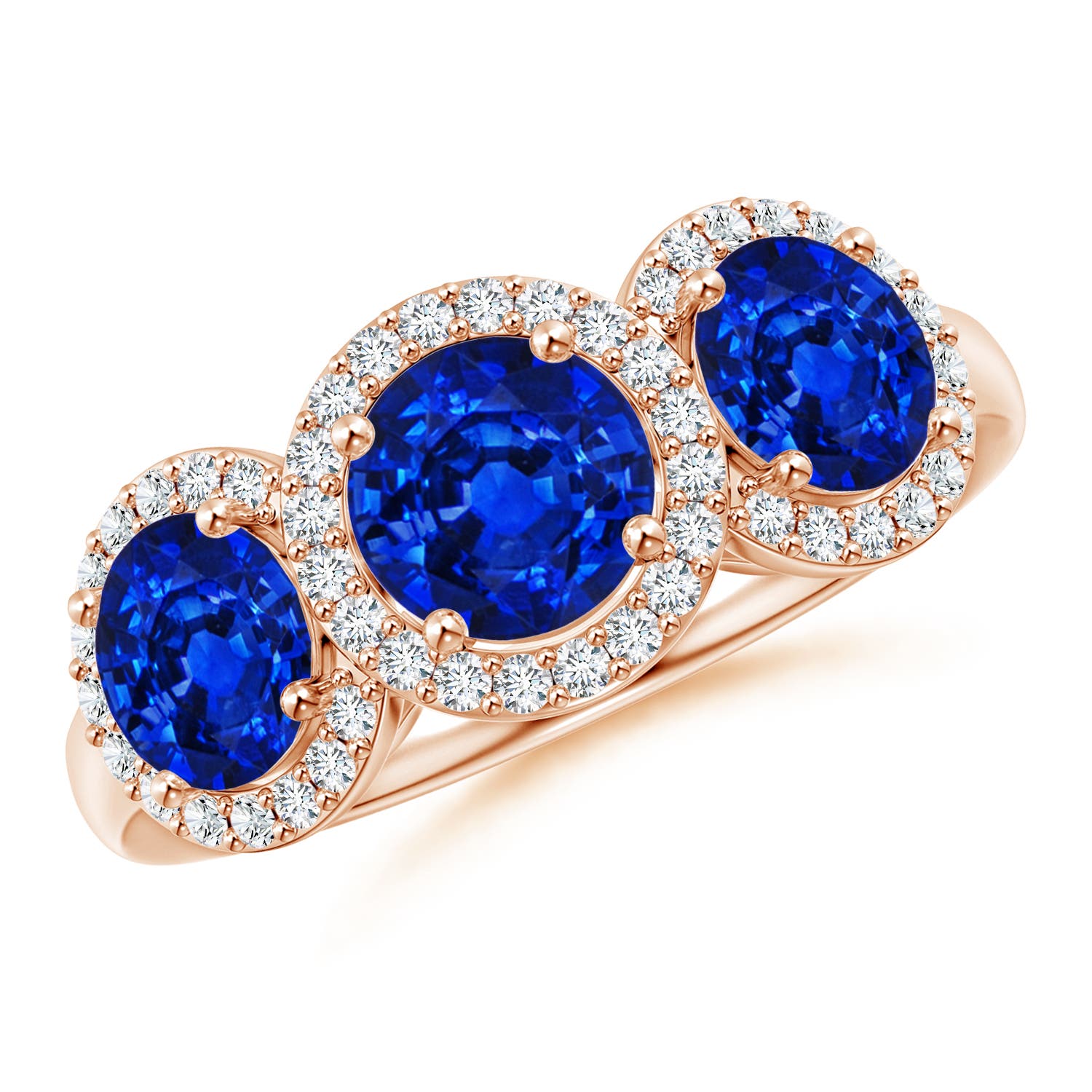 AAAA - Blue Sapphire / 2.58 CT / 14 KT Rose Gold