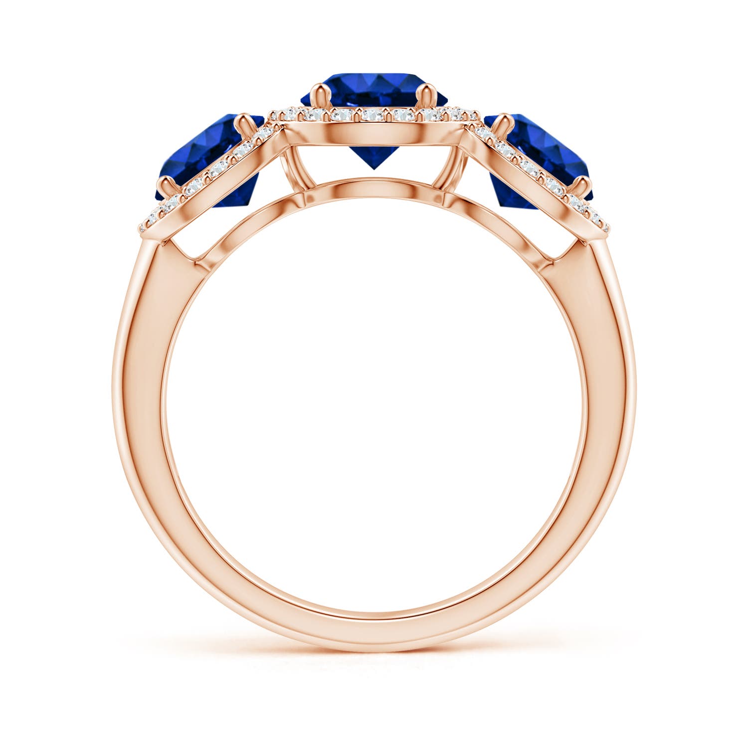 AAAA - Blue Sapphire / 2.58 CT / 14 KT Rose Gold