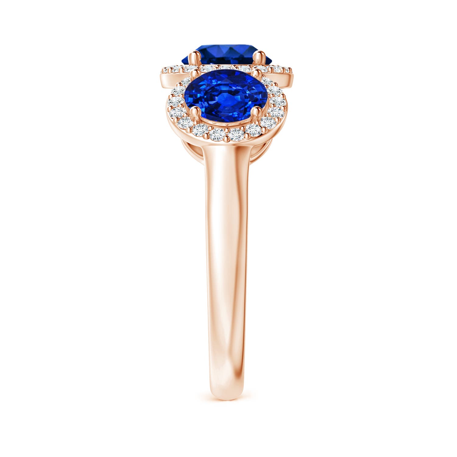 AAAA - Blue Sapphire / 2.58 CT / 14 KT Rose Gold