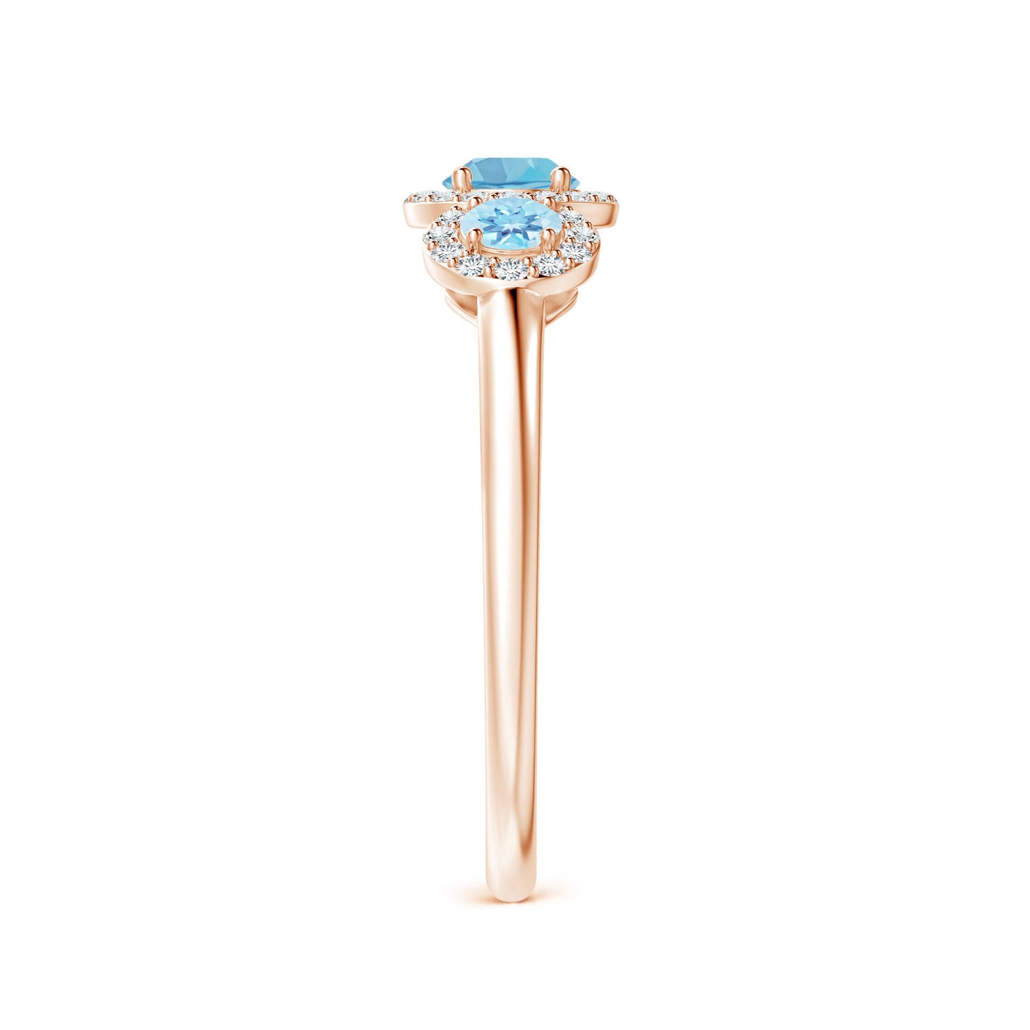 A - Swiss Blue Topaz / 0.87 CT / 14 KT Rose Gold