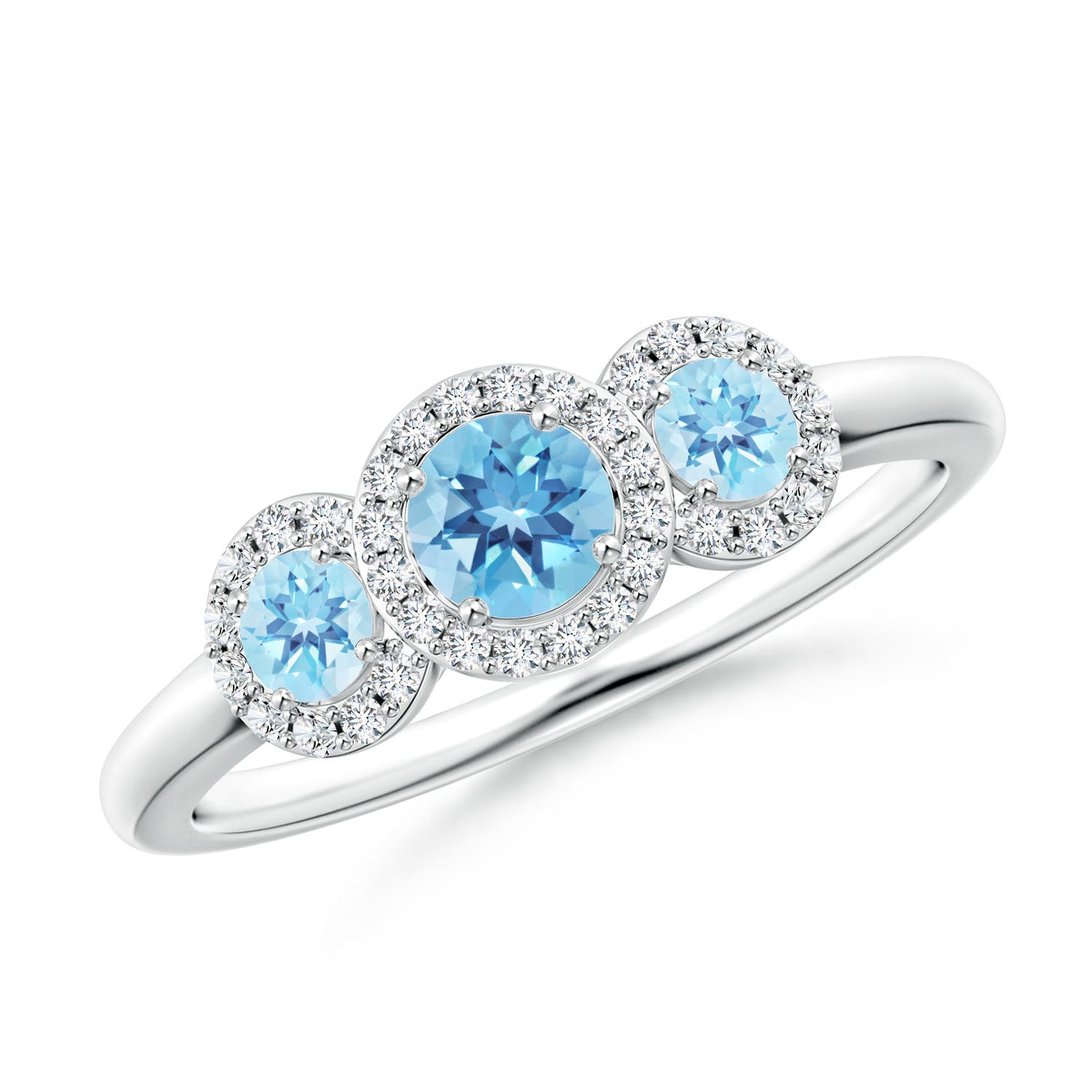 A - Swiss Blue Topaz / 0.87 CT / 14 KT White Gold