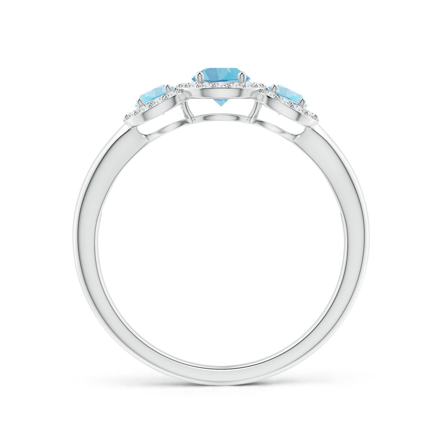 A - Swiss Blue Topaz / 0.87 CT / 14 KT White Gold