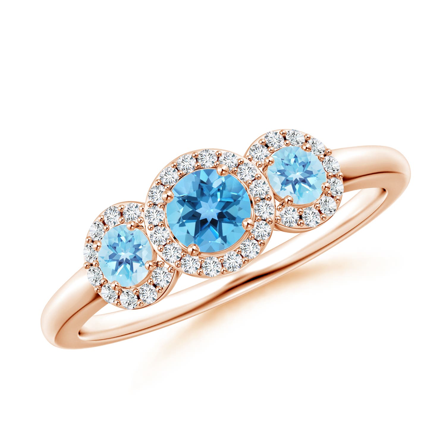 AA - Swiss Blue Topaz / 0.87 CT / 14 KT Rose Gold