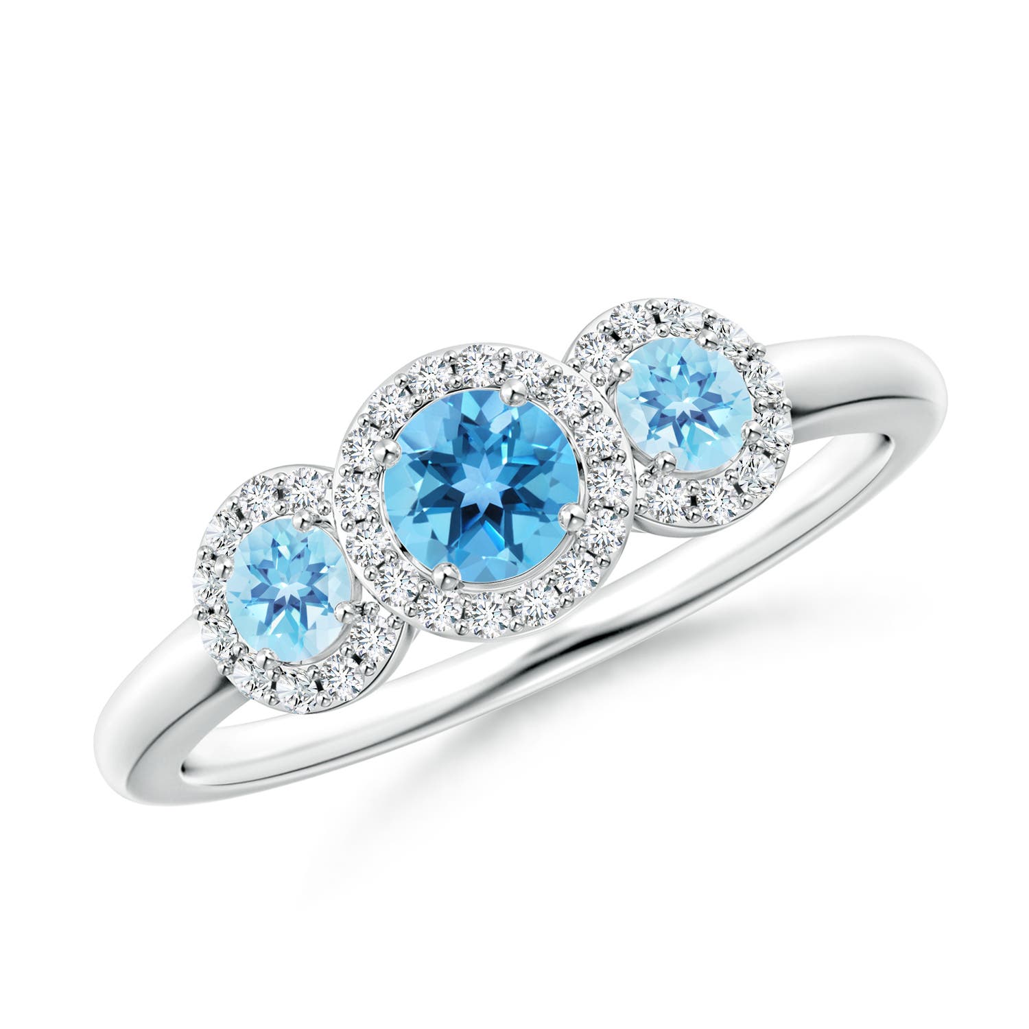 AA - Swiss Blue Topaz / 0.87 CT / 14 KT White Gold