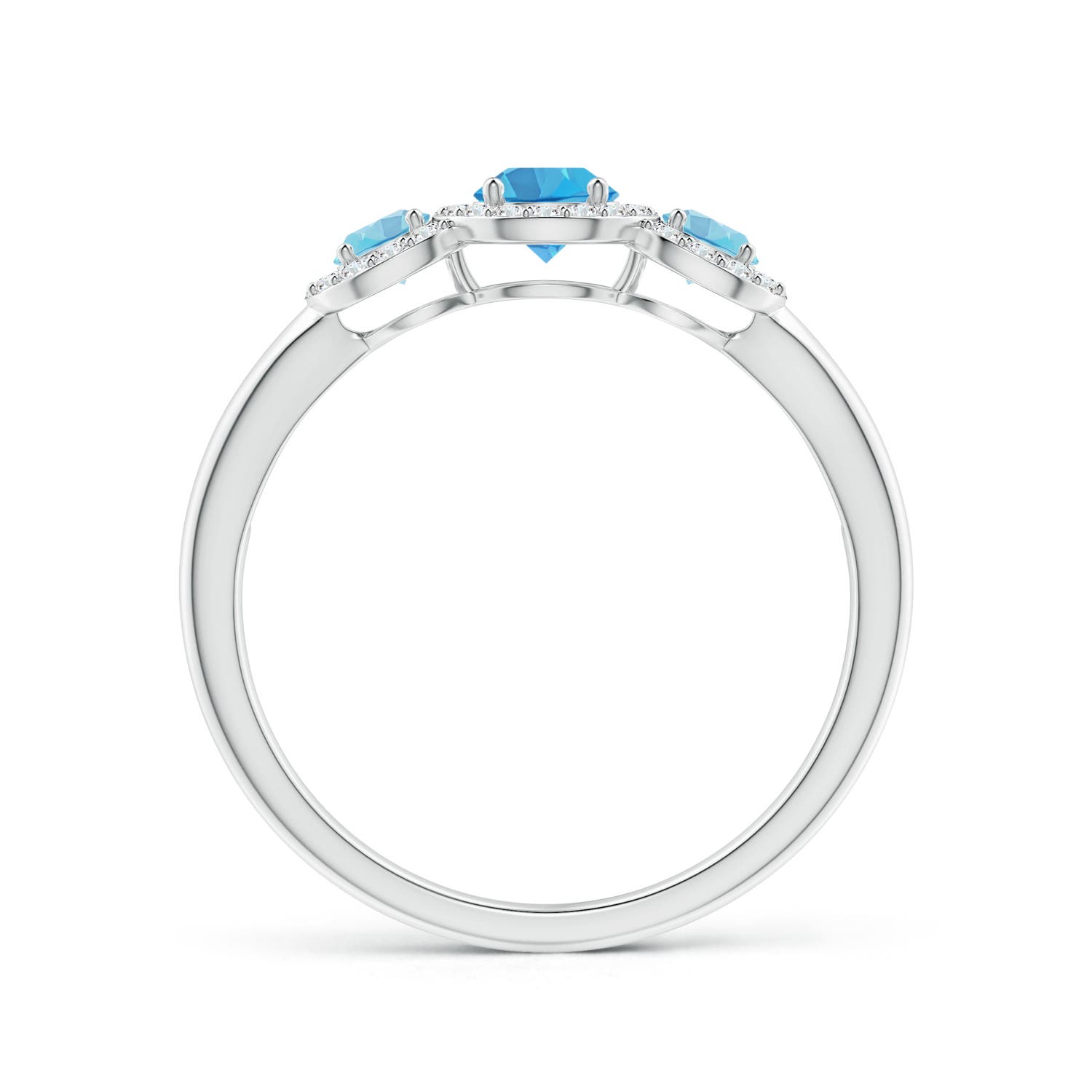 AA - Swiss Blue Topaz / 0.87 CT / 14 KT White Gold