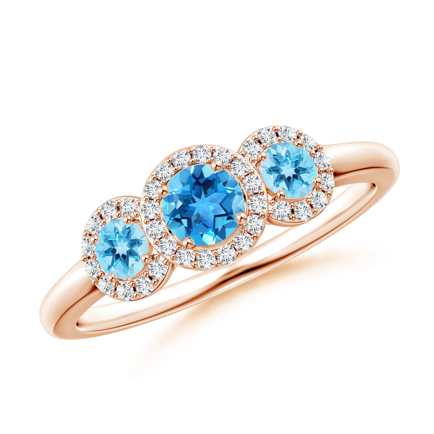 AAA - Swiss Blue Topaz / 0.87 CT / 14 KT Rose Gold