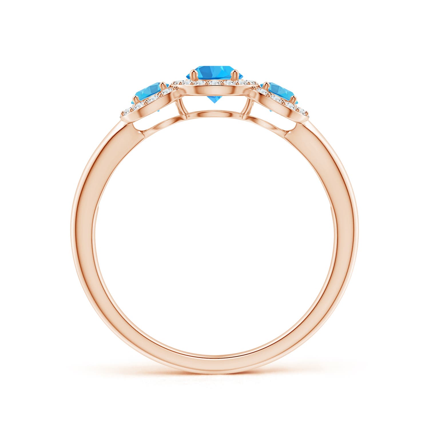 AAA - Swiss Blue Topaz / 0.87 CT / 14 KT Rose Gold