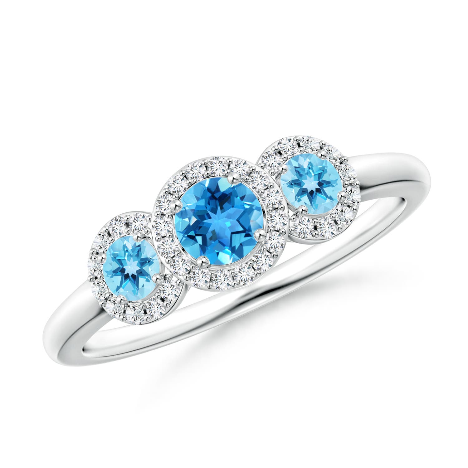 AAA - Swiss Blue Topaz / 0.87 CT / 14 KT White Gold