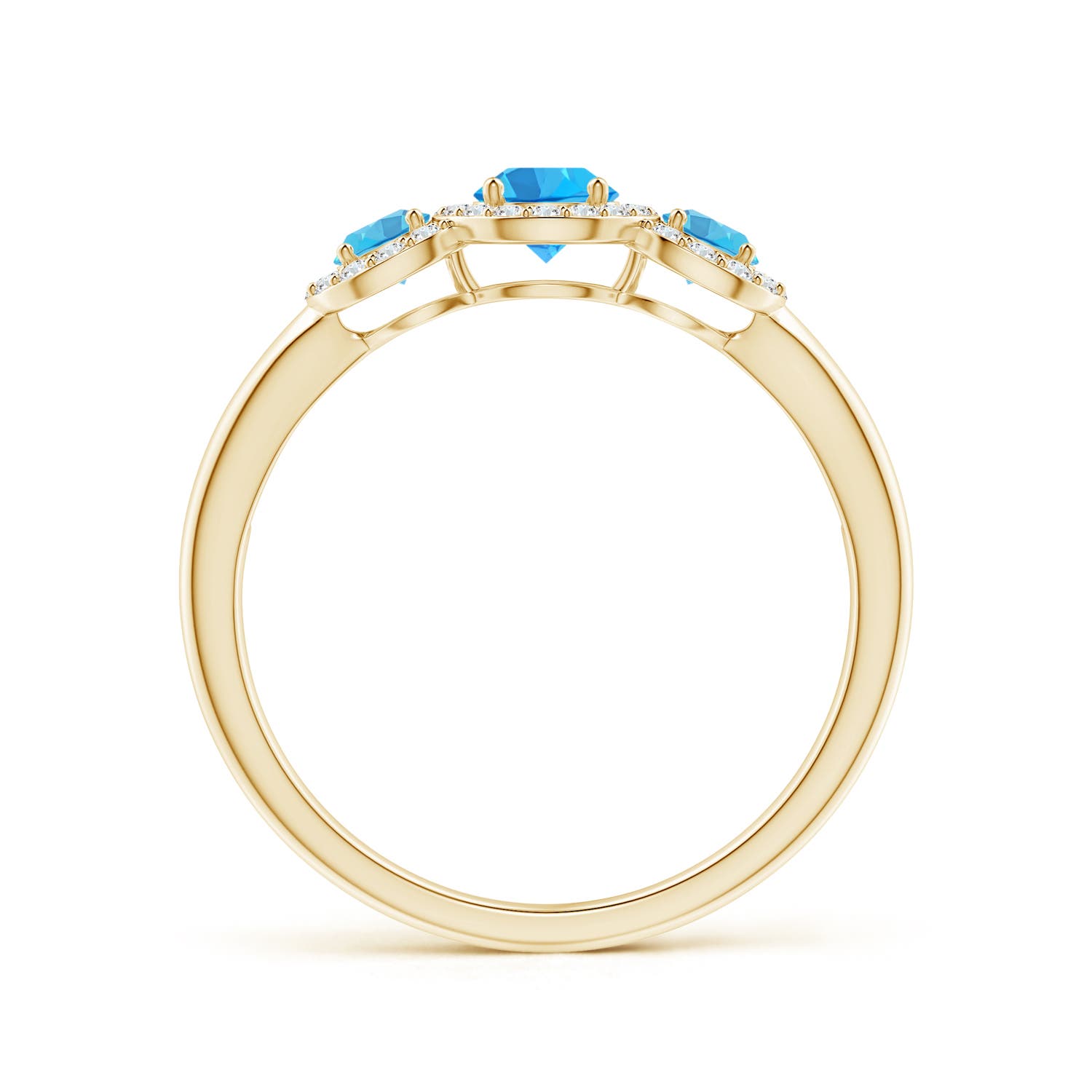 AAA - Swiss Blue Topaz / 0.87 CT / 14 KT Yellow Gold