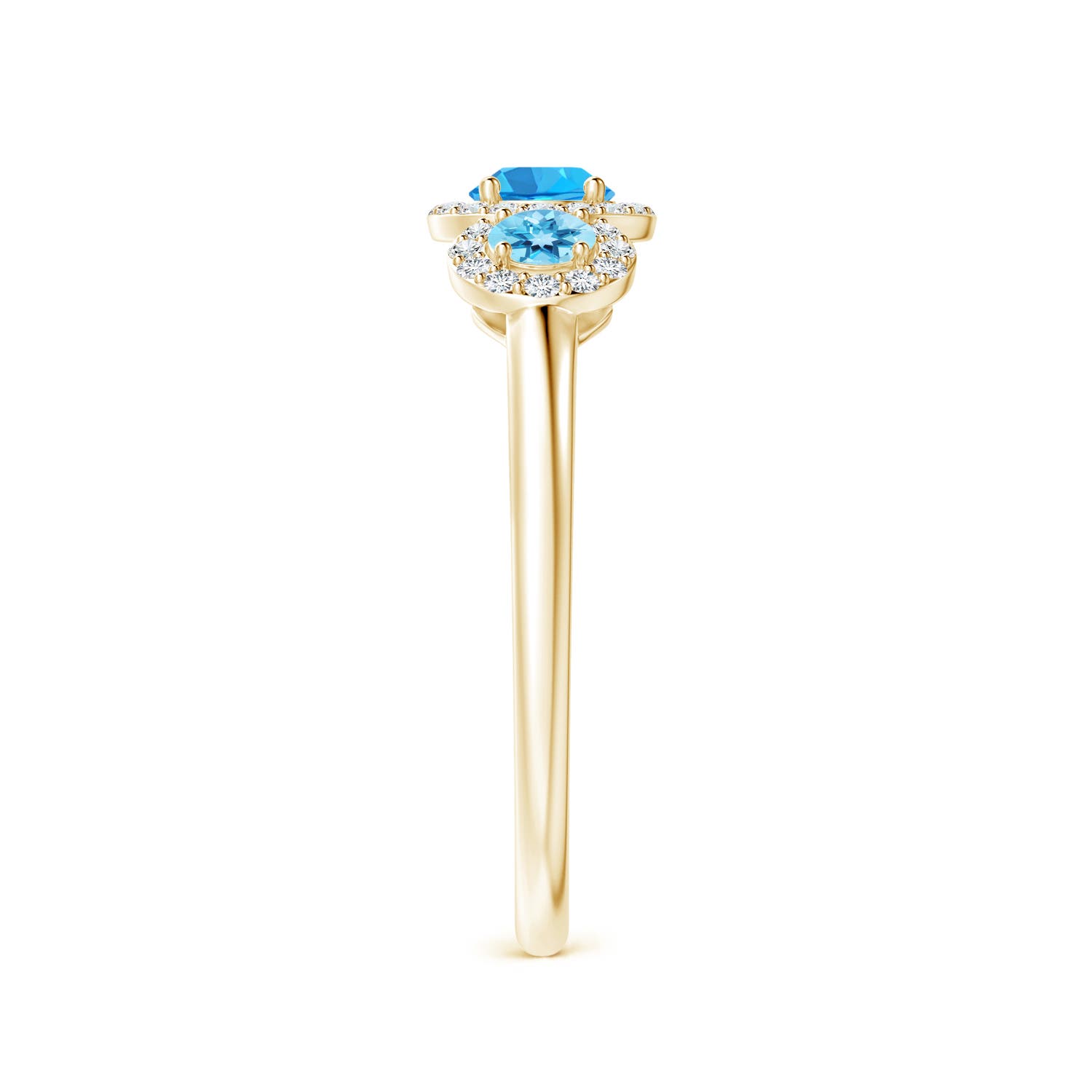 AAA - Swiss Blue Topaz / 0.87 CT / 14 KT Yellow Gold