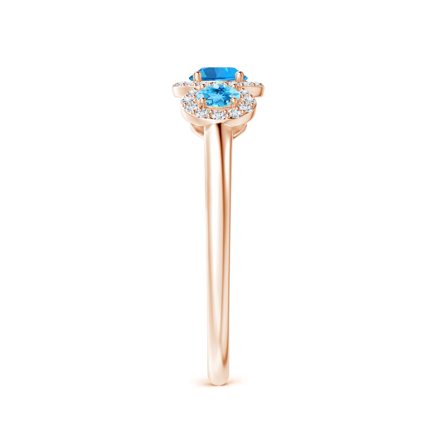 AAAA - Swiss Blue Topaz / 0.87 CT / 14 KT Rose Gold