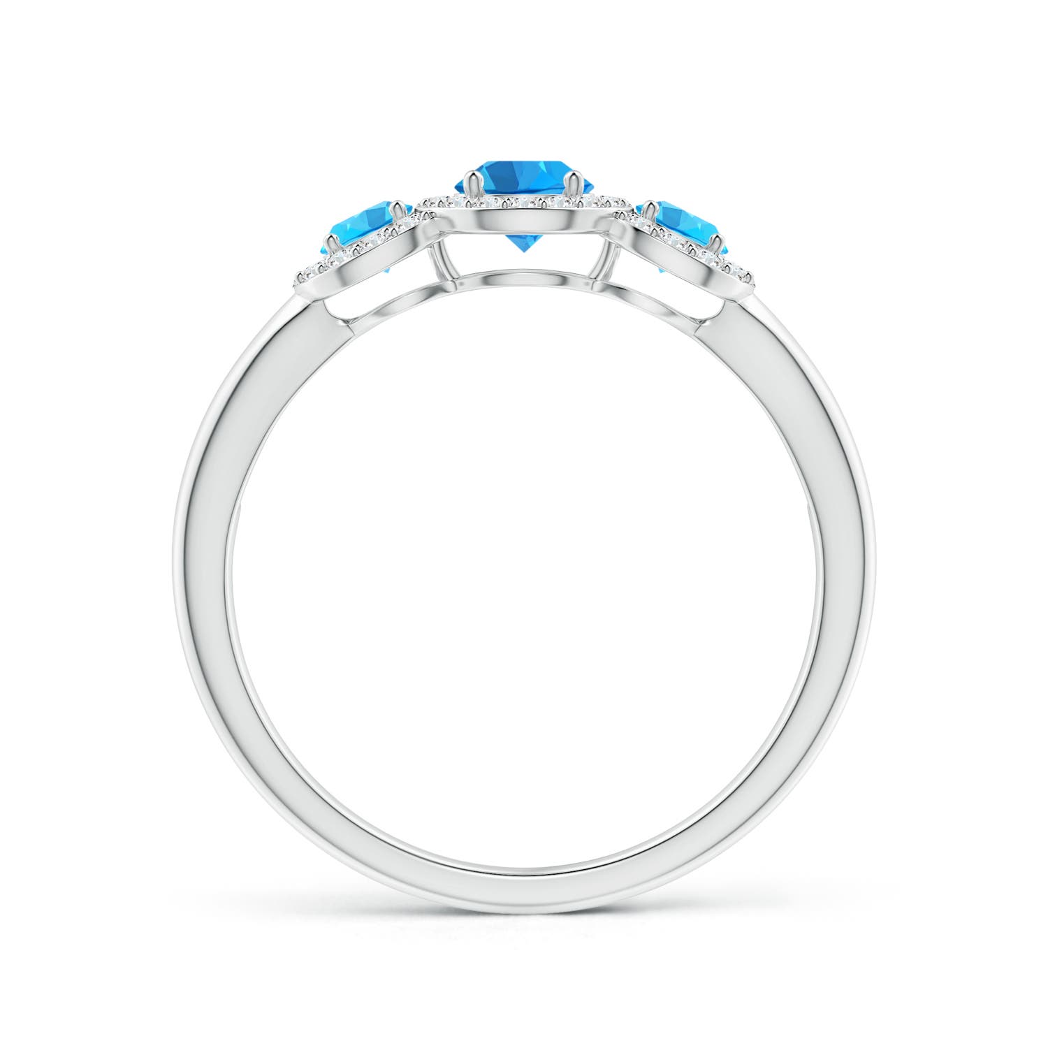 AAAA - Swiss Blue Topaz / 0.87 CT / 14 KT White Gold