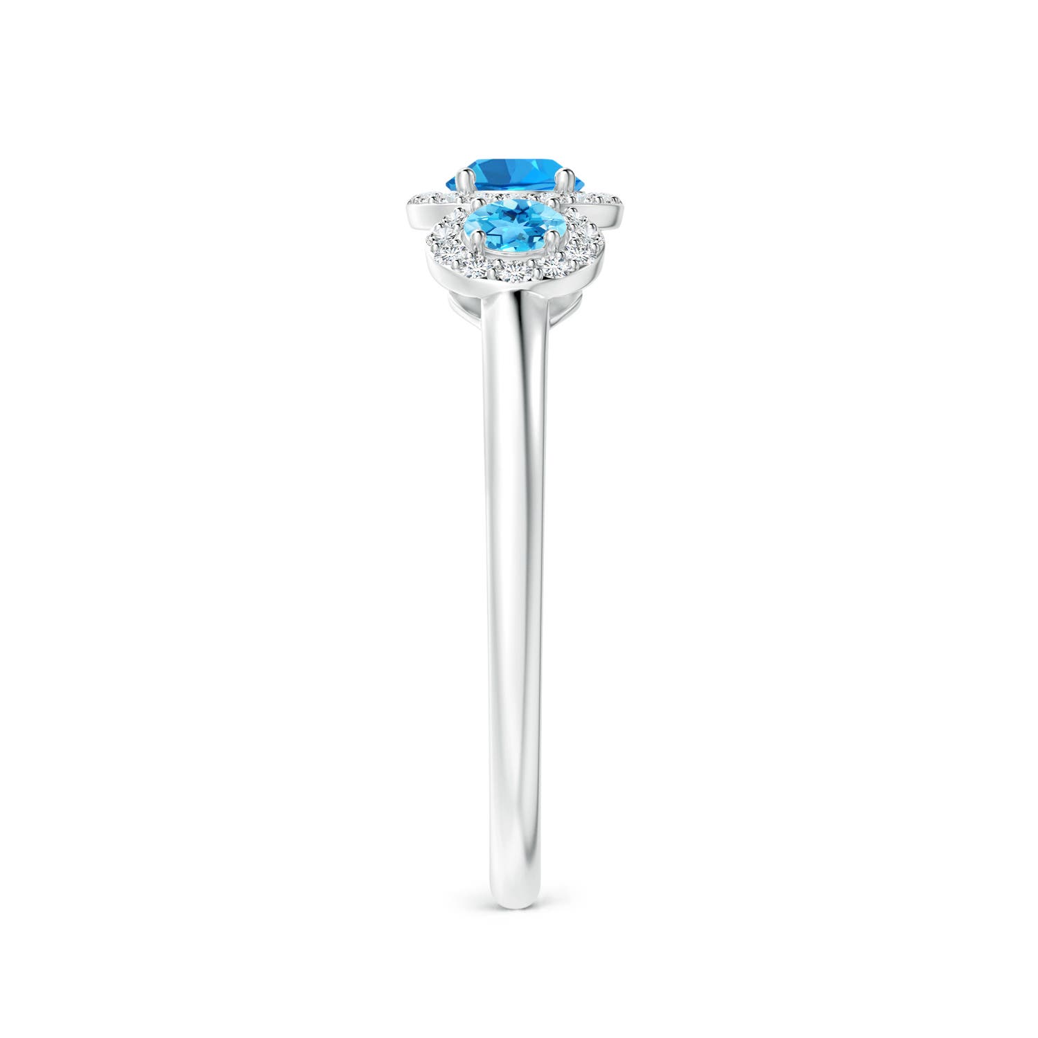 AAAA - Swiss Blue Topaz / 0.87 CT / 14 KT White Gold