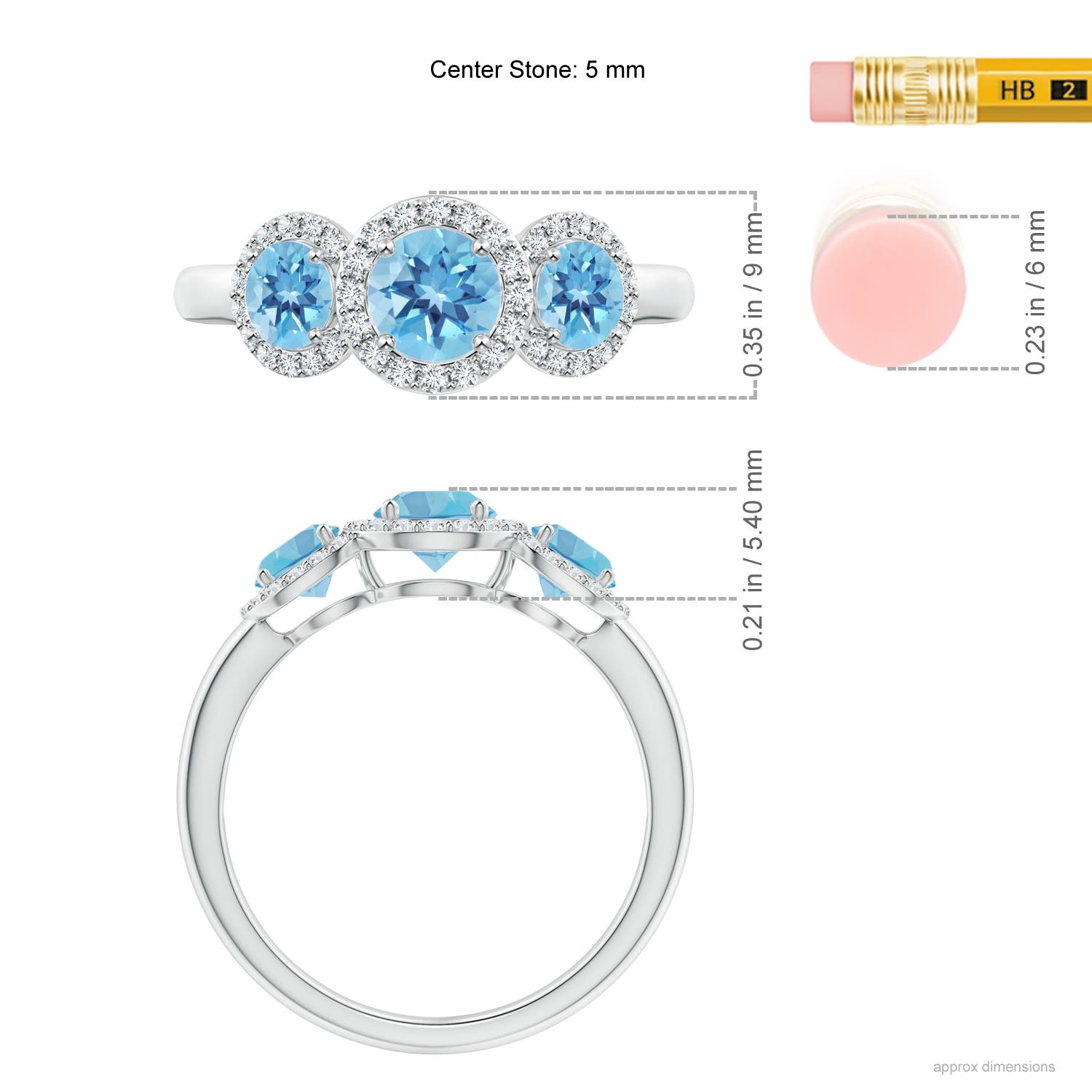 A - Swiss Blue Topaz / 1.56 CT / 14 KT White Gold