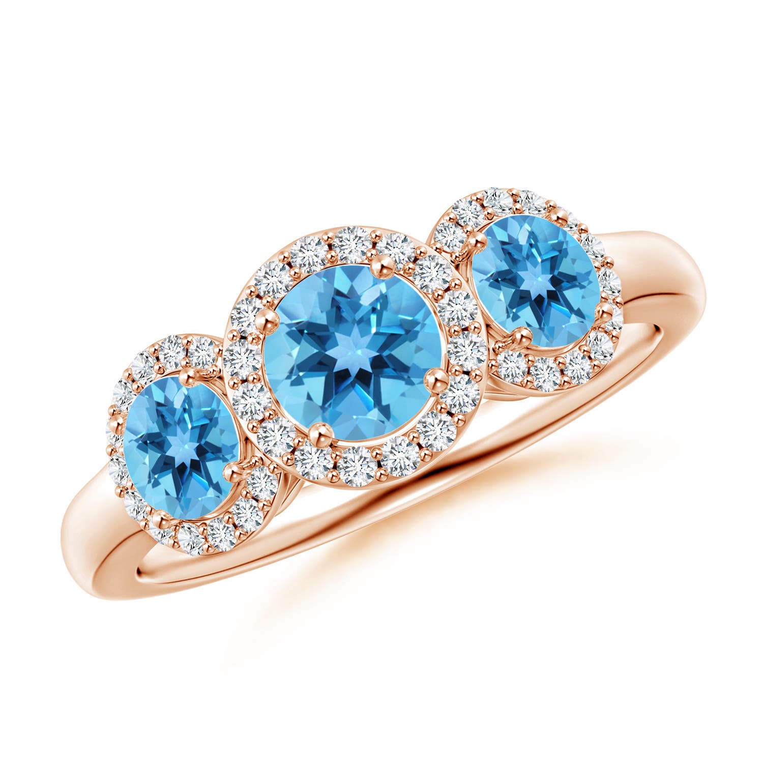 AA - Swiss Blue Topaz / 1.56 CT / 14 KT Rose Gold