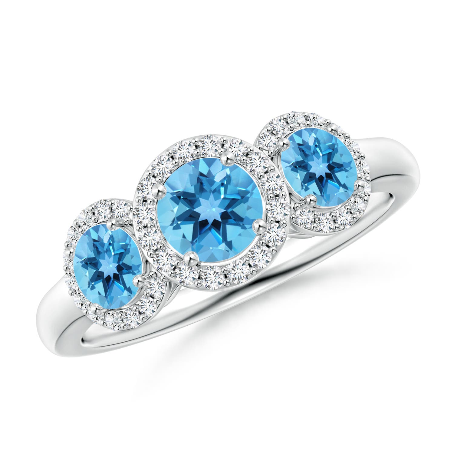 AA - Swiss Blue Topaz / 1.56 CT / 14 KT White Gold