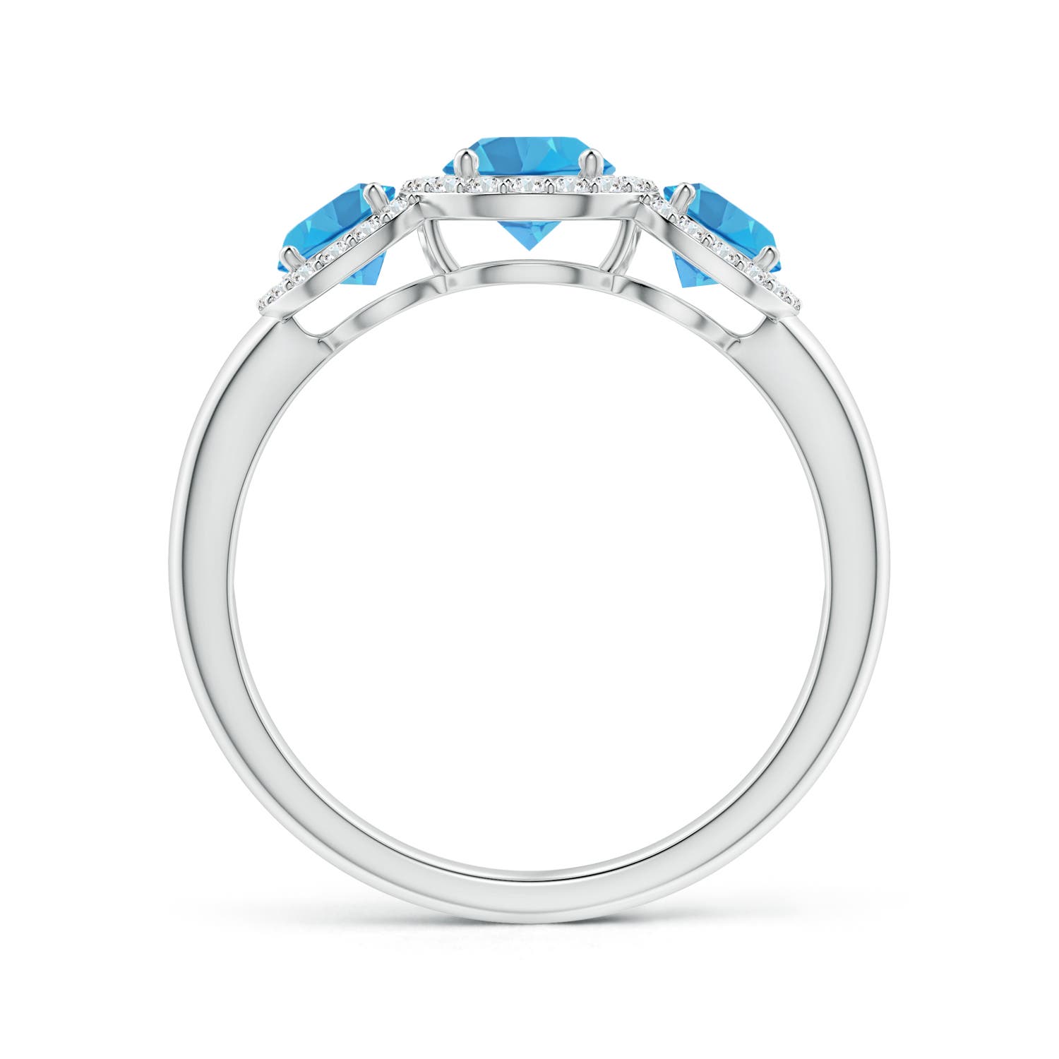 AA - Swiss Blue Topaz / 1.56 CT / 14 KT White Gold