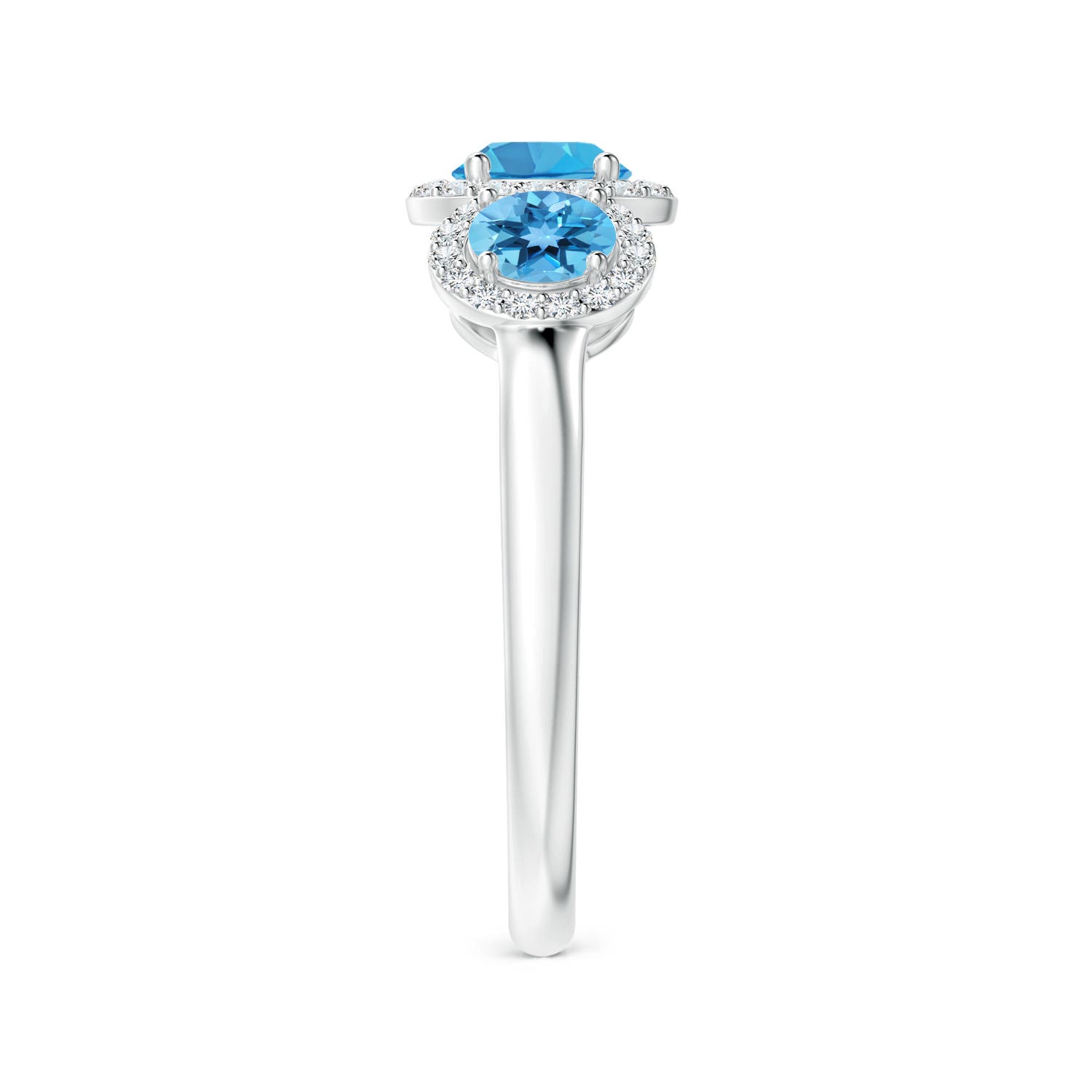 AA - Swiss Blue Topaz / 1.56 CT / 14 KT White Gold