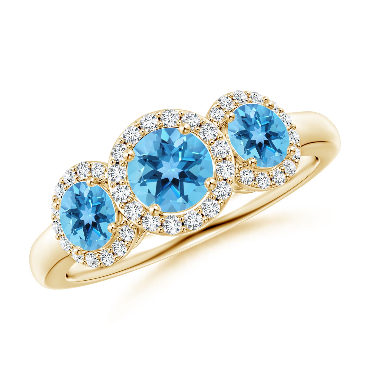 AA - Swiss Blue Topaz / 1.56 CT / 14 KT Yellow Gold