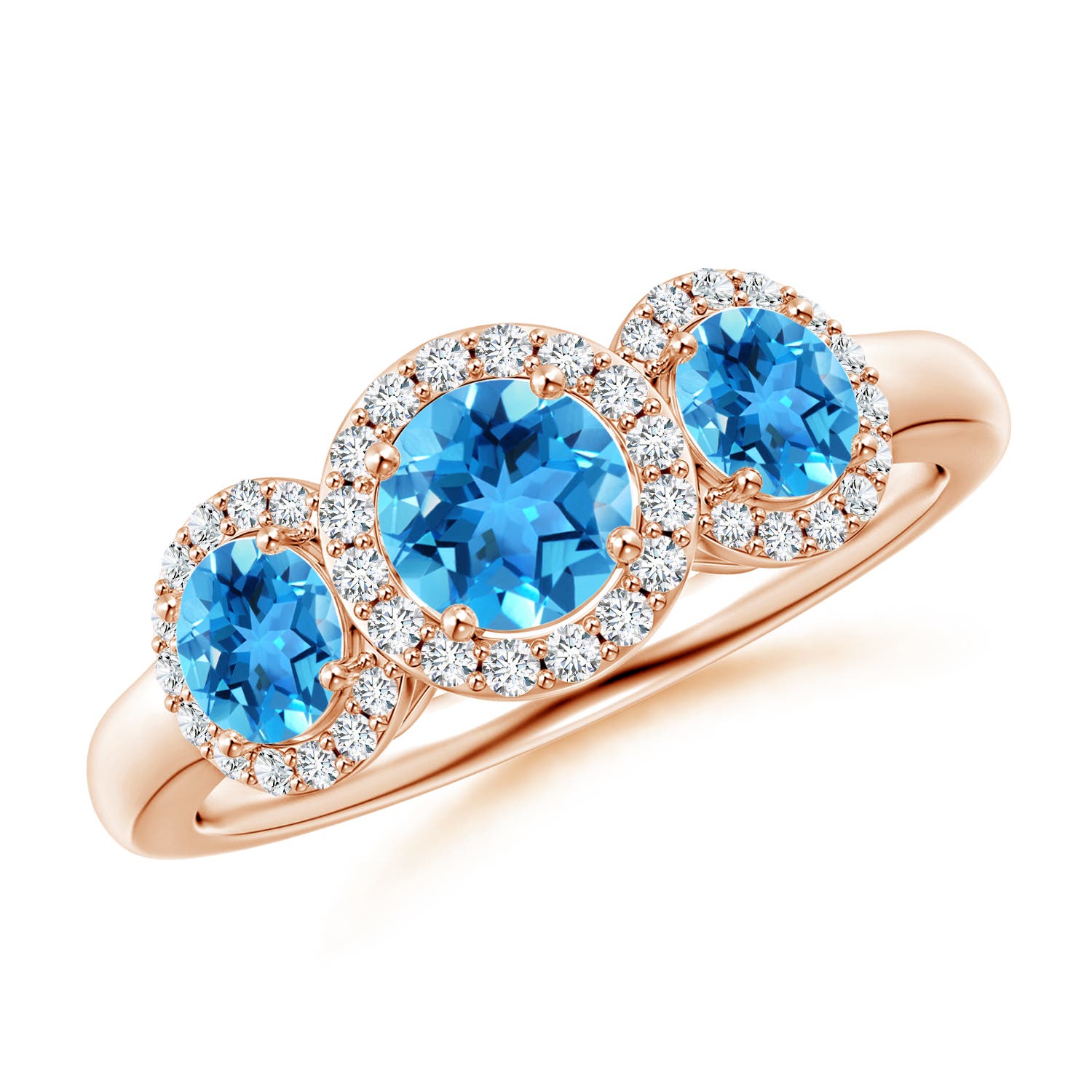 AAA - Swiss Blue Topaz / 1.56 CT / 14 KT Rose Gold