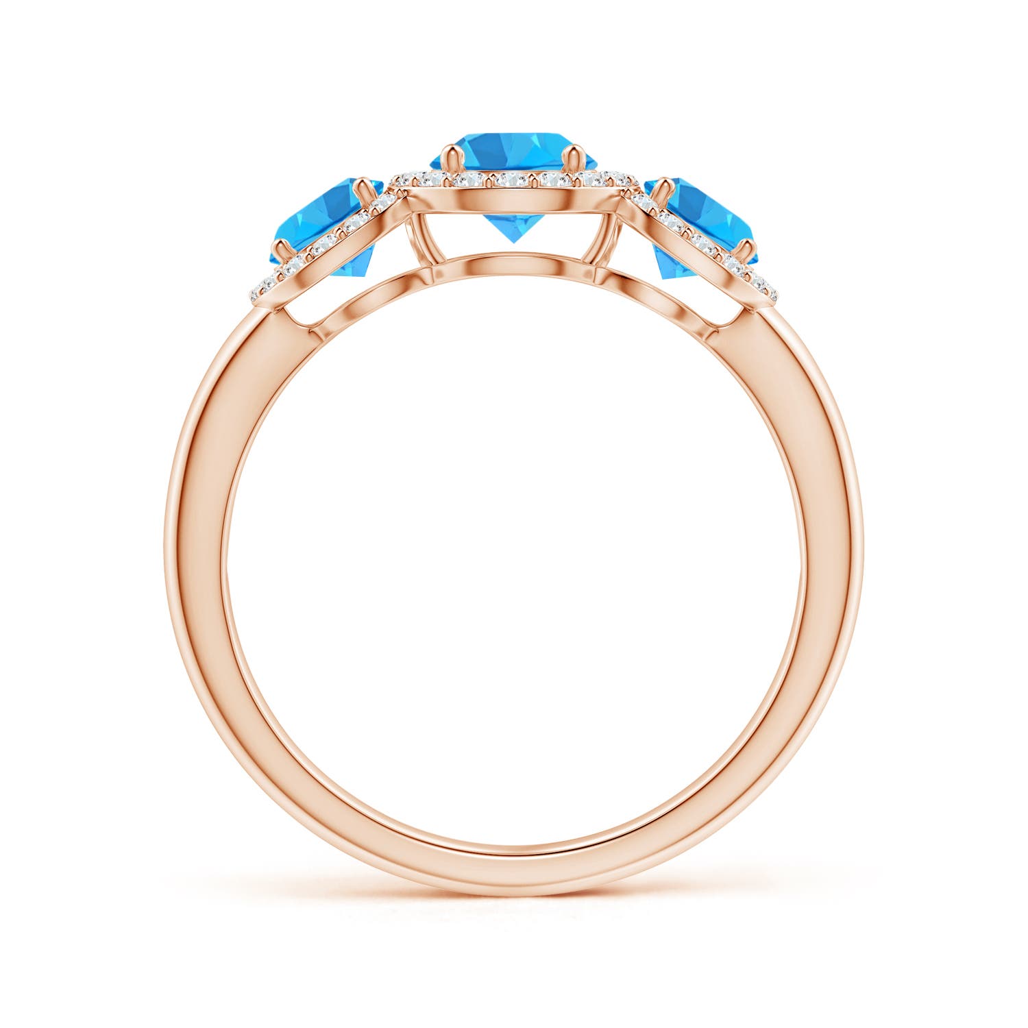 AAA - Swiss Blue Topaz / 1.56 CT / 14 KT Rose Gold