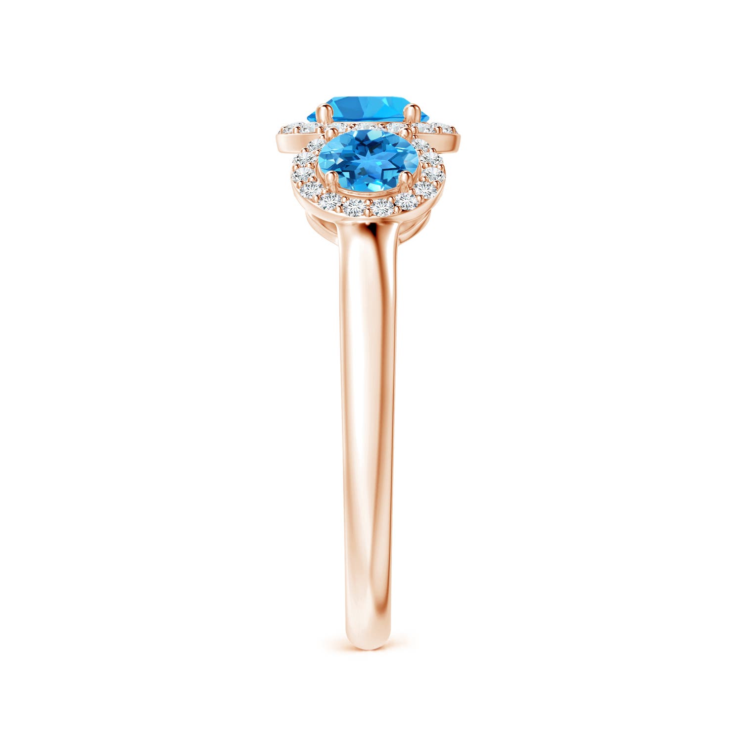 AAA - Swiss Blue Topaz / 1.56 CT / 14 KT Rose Gold