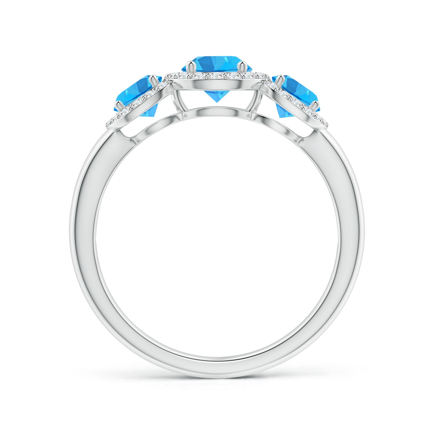 AAA - Swiss Blue Topaz / 1.56 CT / 14 KT White Gold