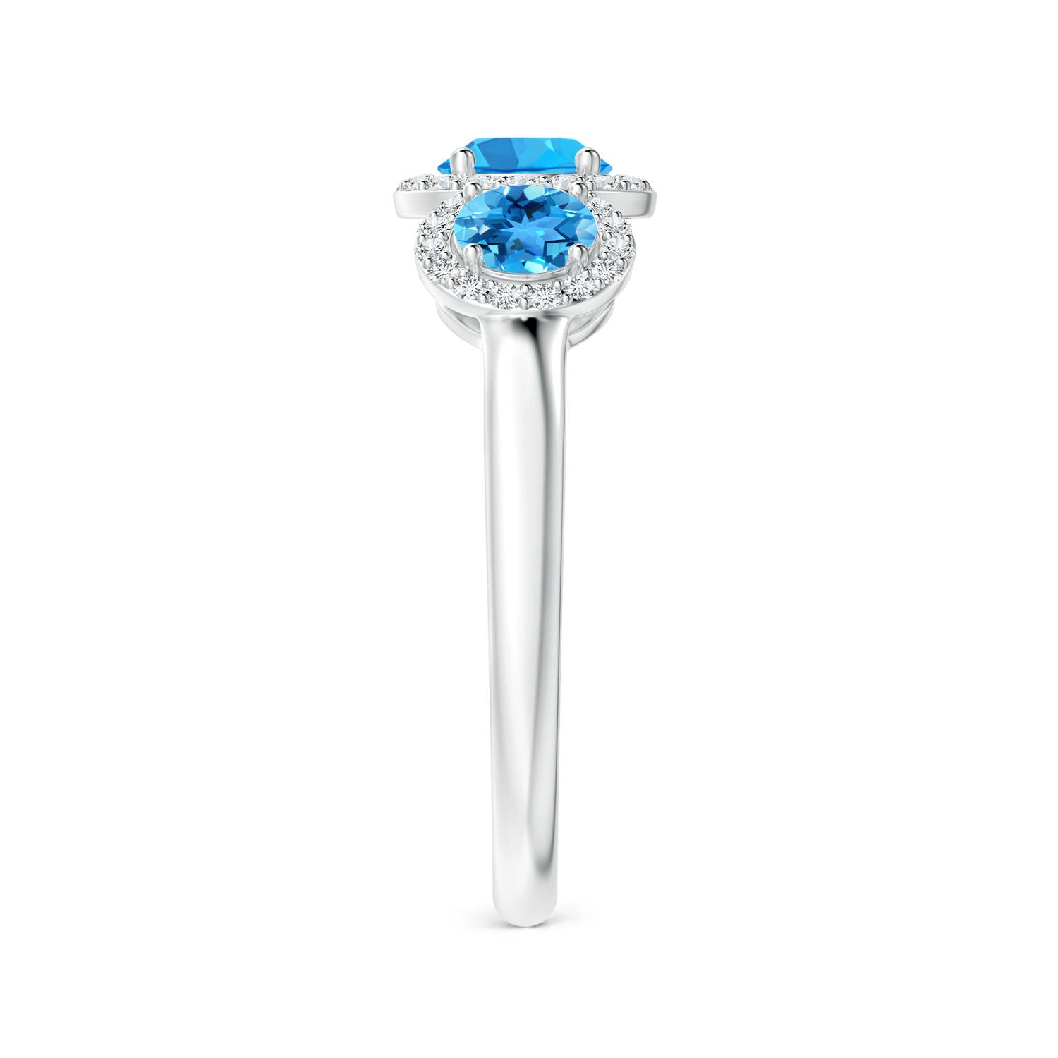 AAA - Swiss Blue Topaz / 1.56 CT / 14 KT White Gold