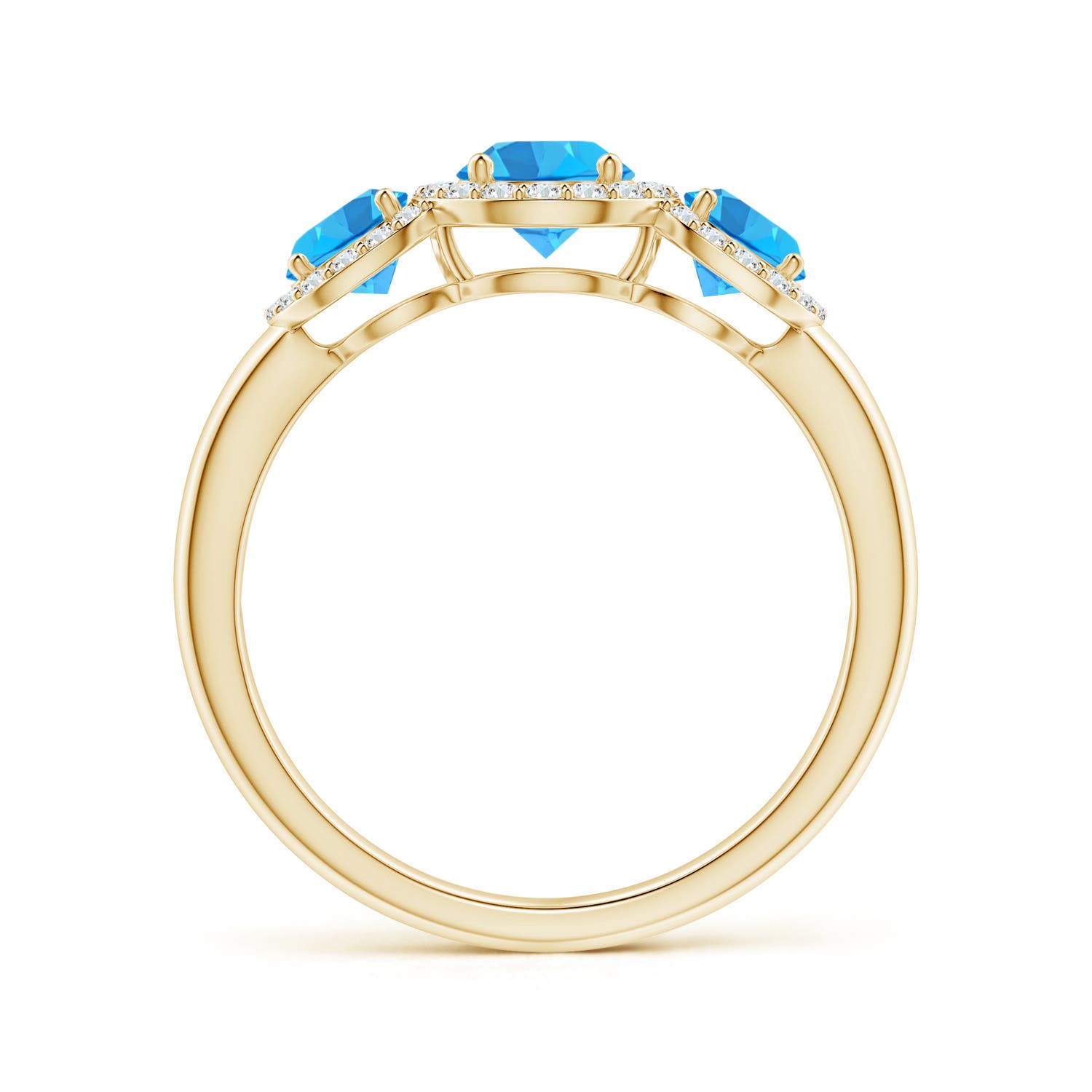 AAA - Swiss Blue Topaz / 1.56 CT / 14 KT Yellow Gold