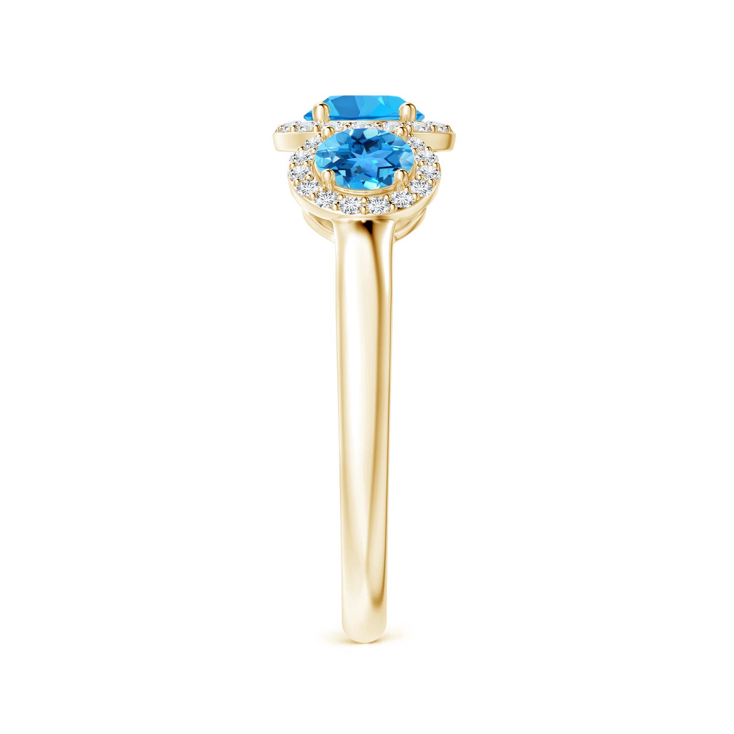 AAA - Swiss Blue Topaz / 1.56 CT / 14 KT Yellow Gold