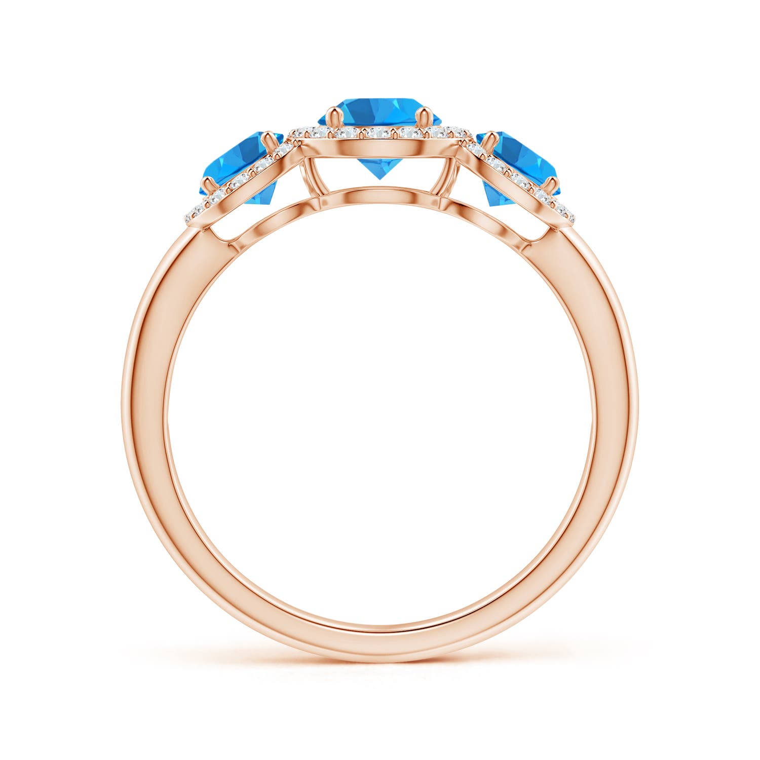 AAAA - Swiss Blue Topaz / 1.56 CT / 14 KT Rose Gold