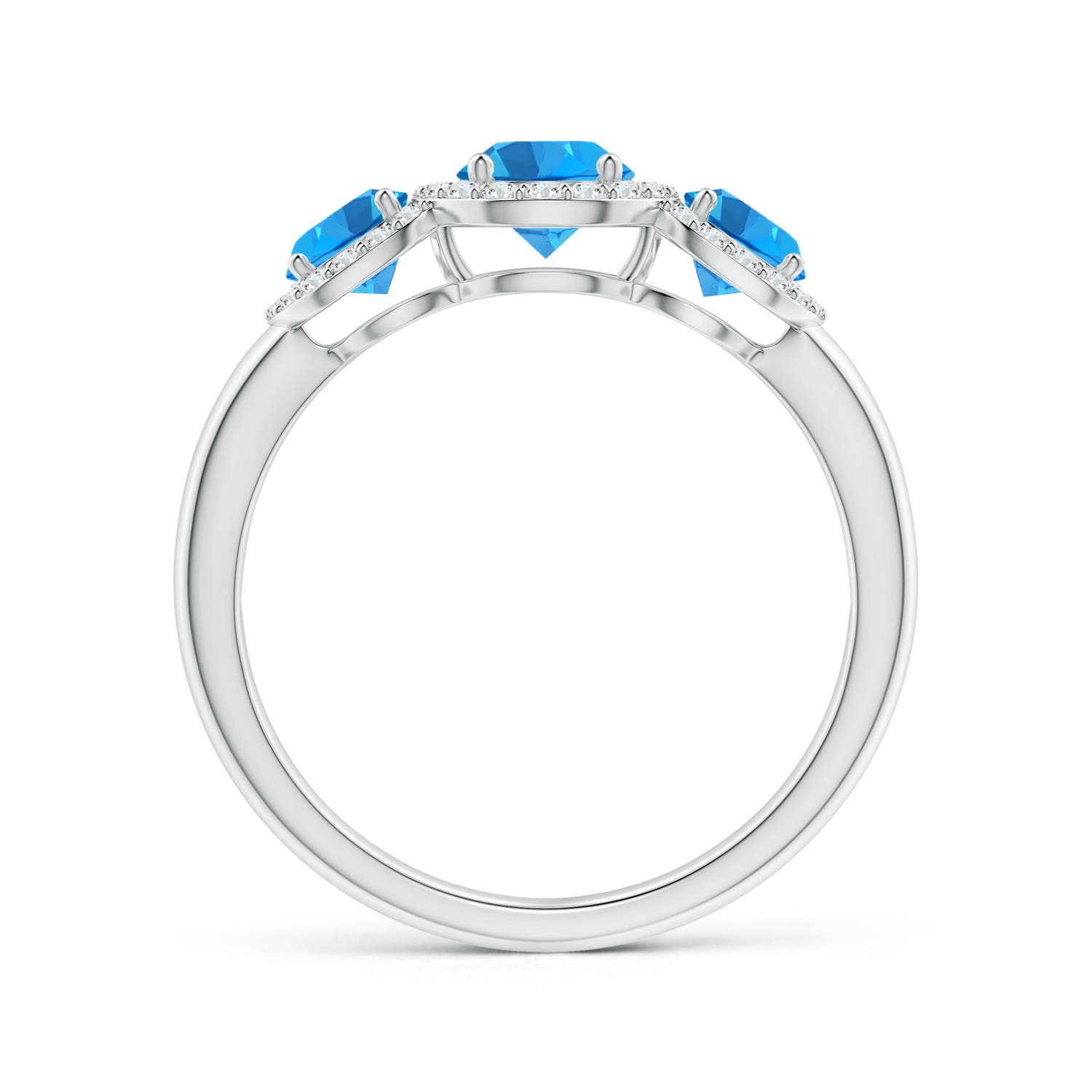 AAAA - Swiss Blue Topaz / 1.56 CT / 14 KT White Gold