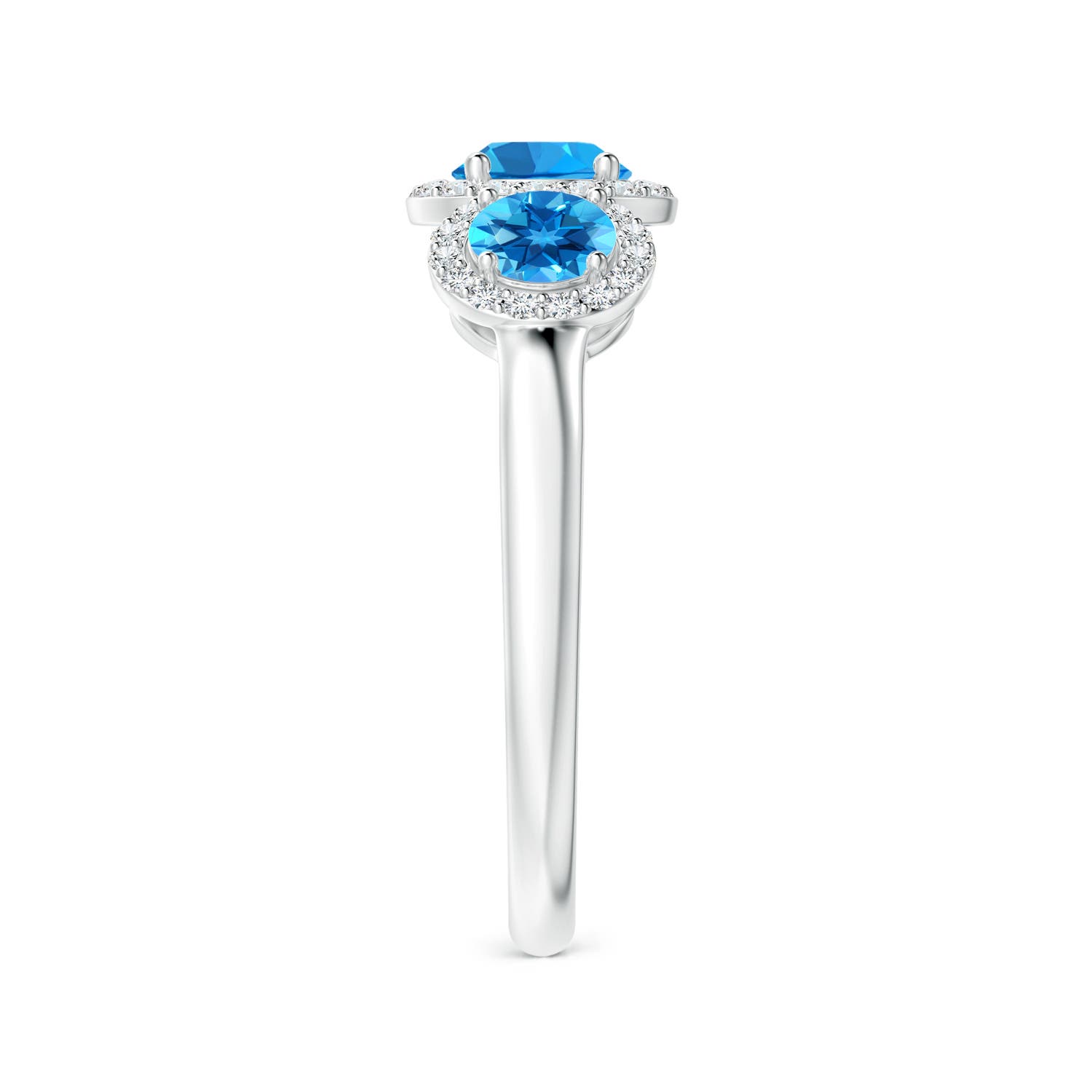 AAAA - Swiss Blue Topaz / 1.56 CT / 14 KT White Gold