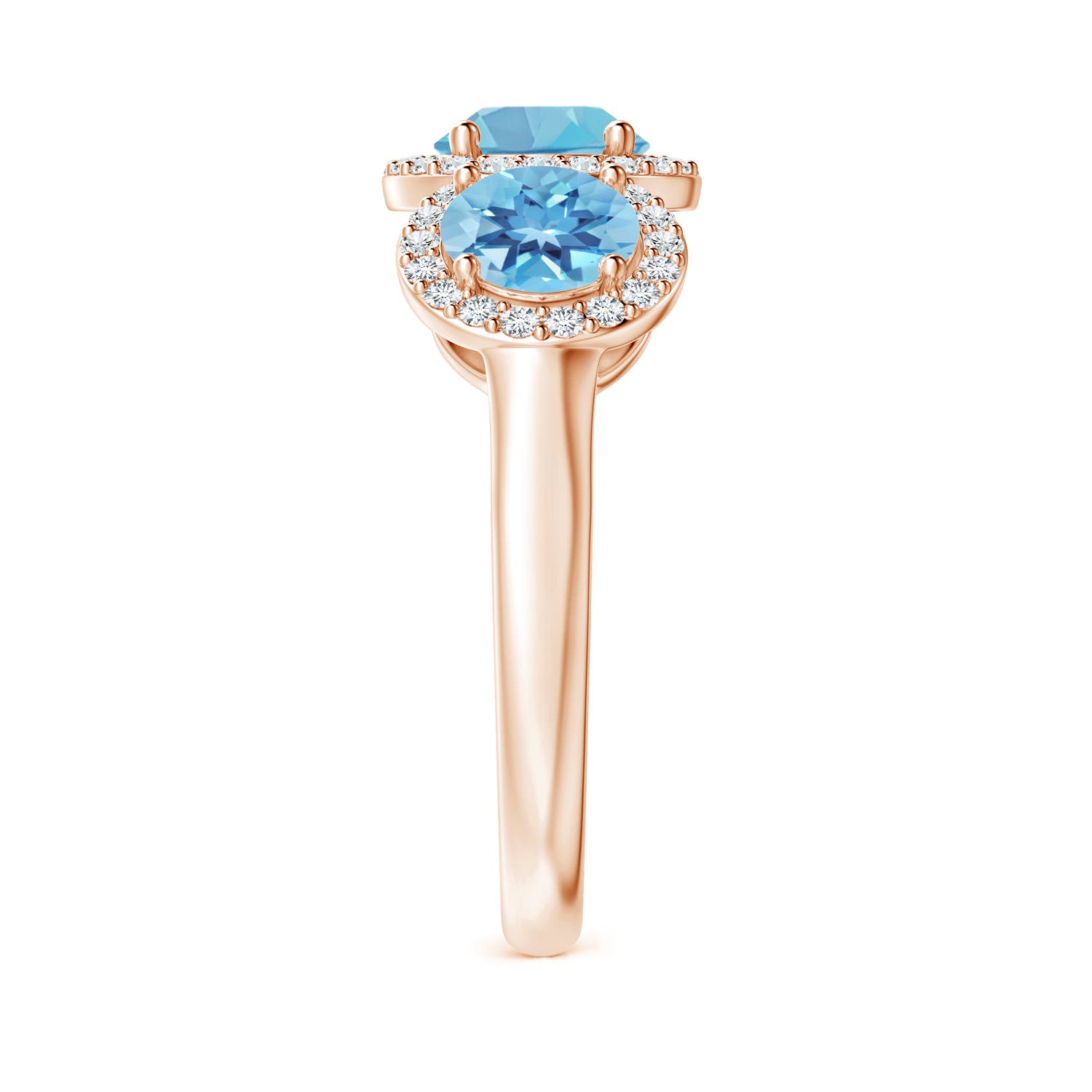 A - Swiss Blue Topaz / 2.53 CT / 14 KT Rose Gold