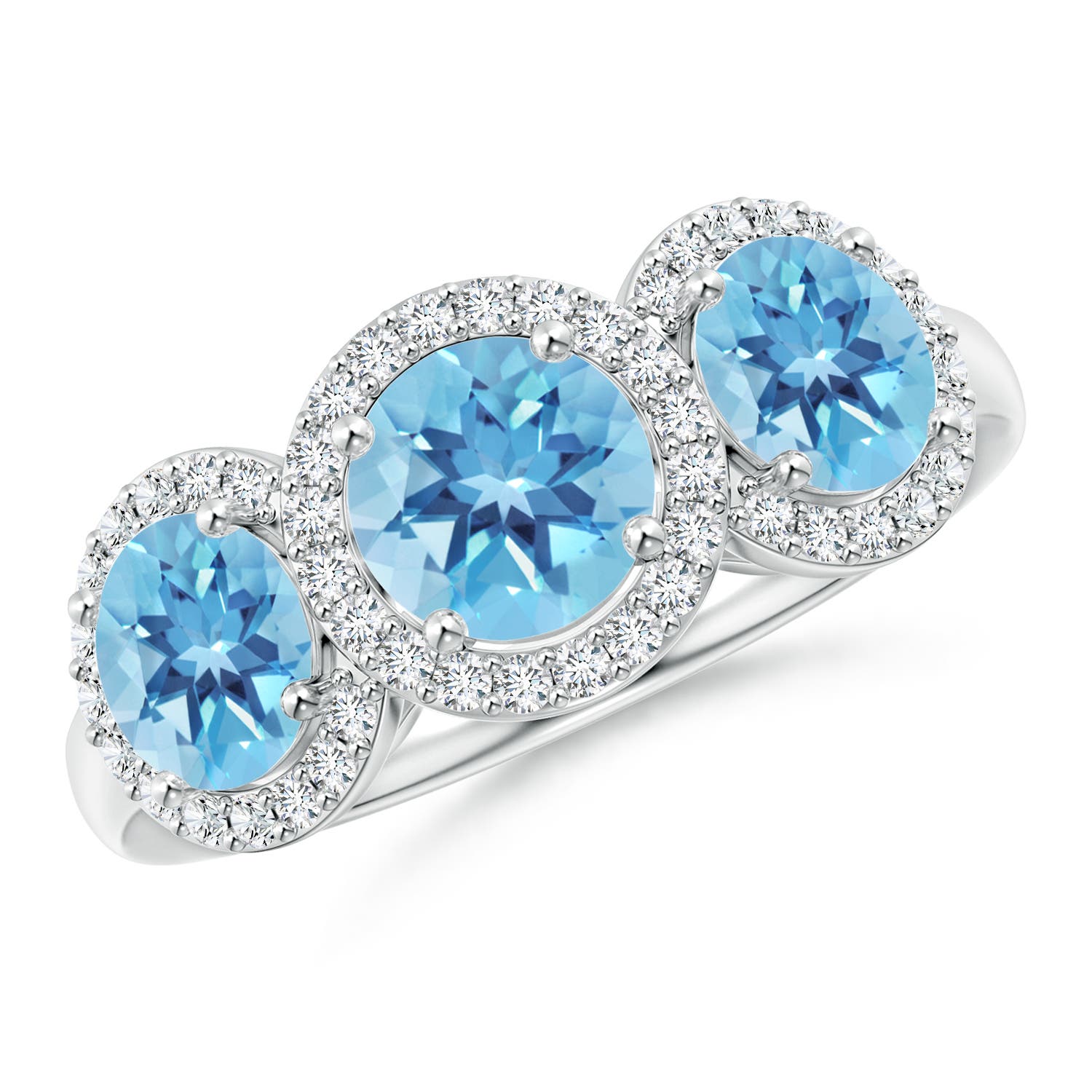 A - Swiss Blue Topaz / 2.53 CT / 14 KT White Gold