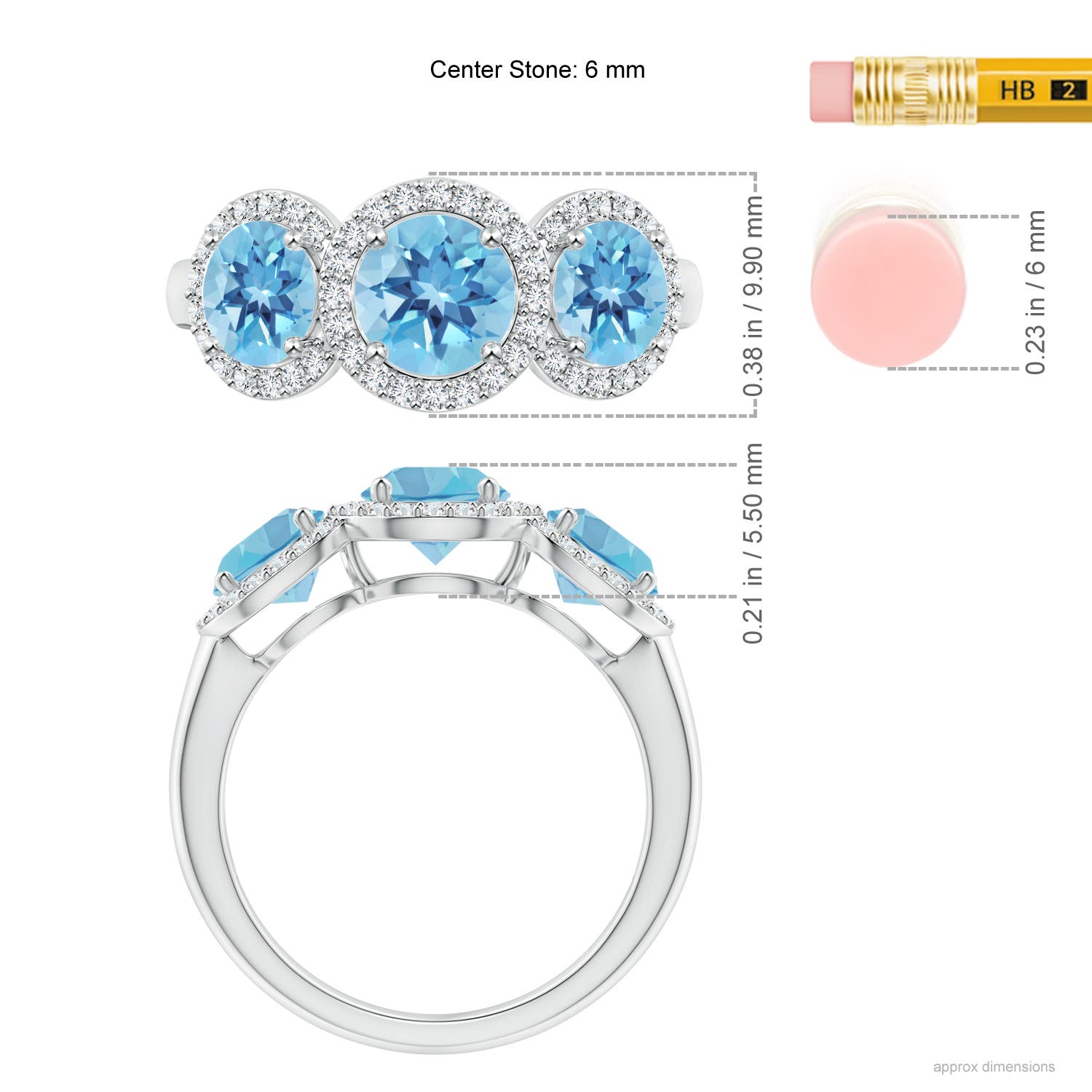 A - Swiss Blue Topaz / 2.53 CT / 14 KT White Gold