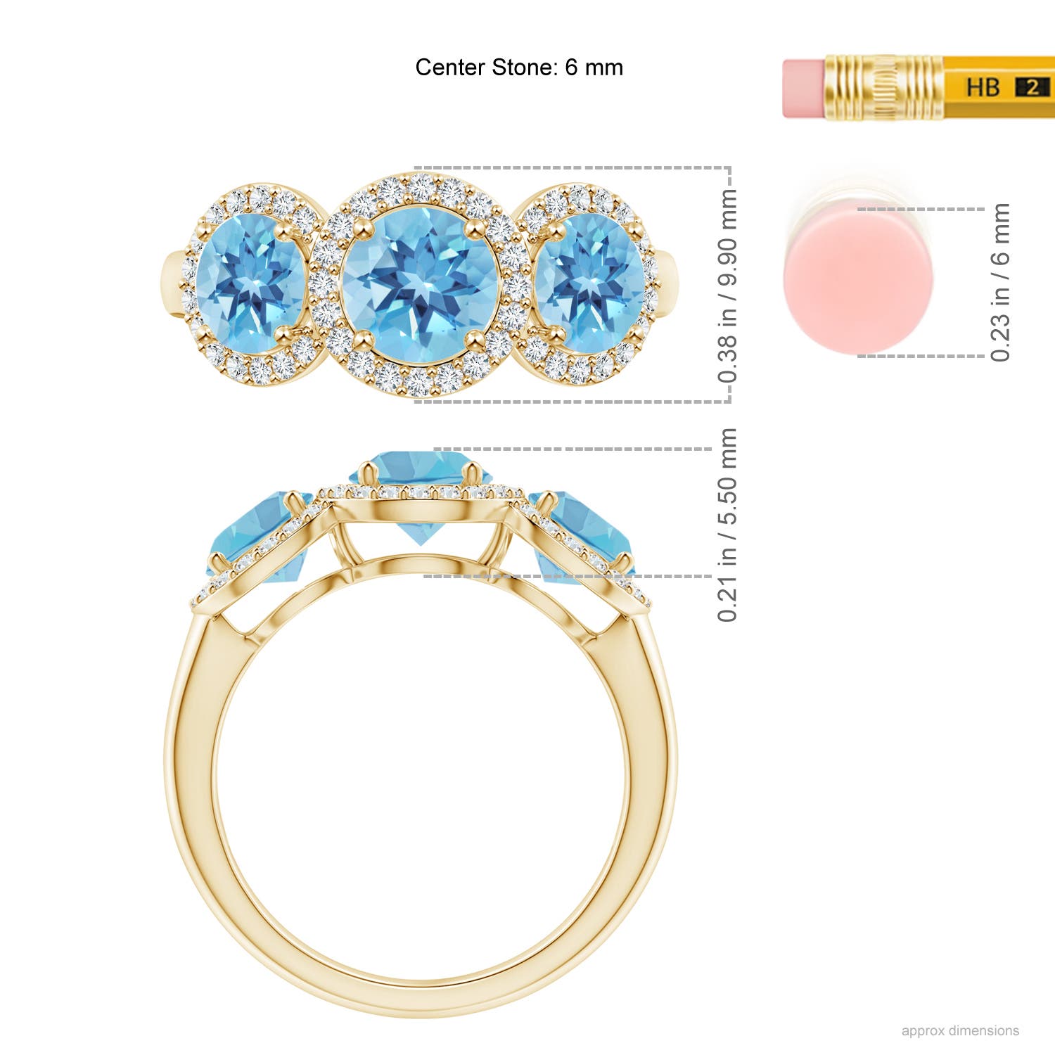 A - Swiss Blue Topaz / 2.53 CT / 14 KT Yellow Gold