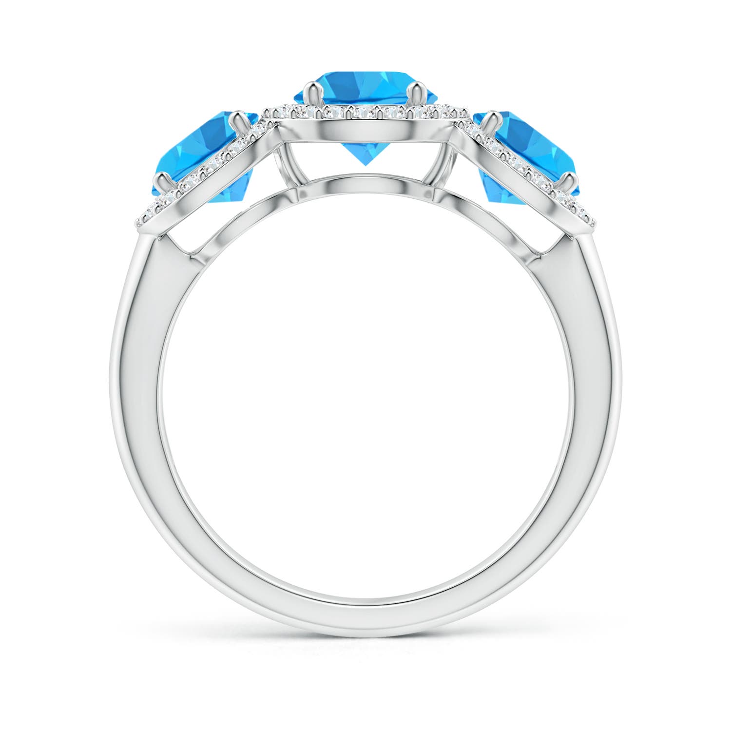 AAA - Swiss Blue Topaz / 2.53 CT / 14 KT White Gold