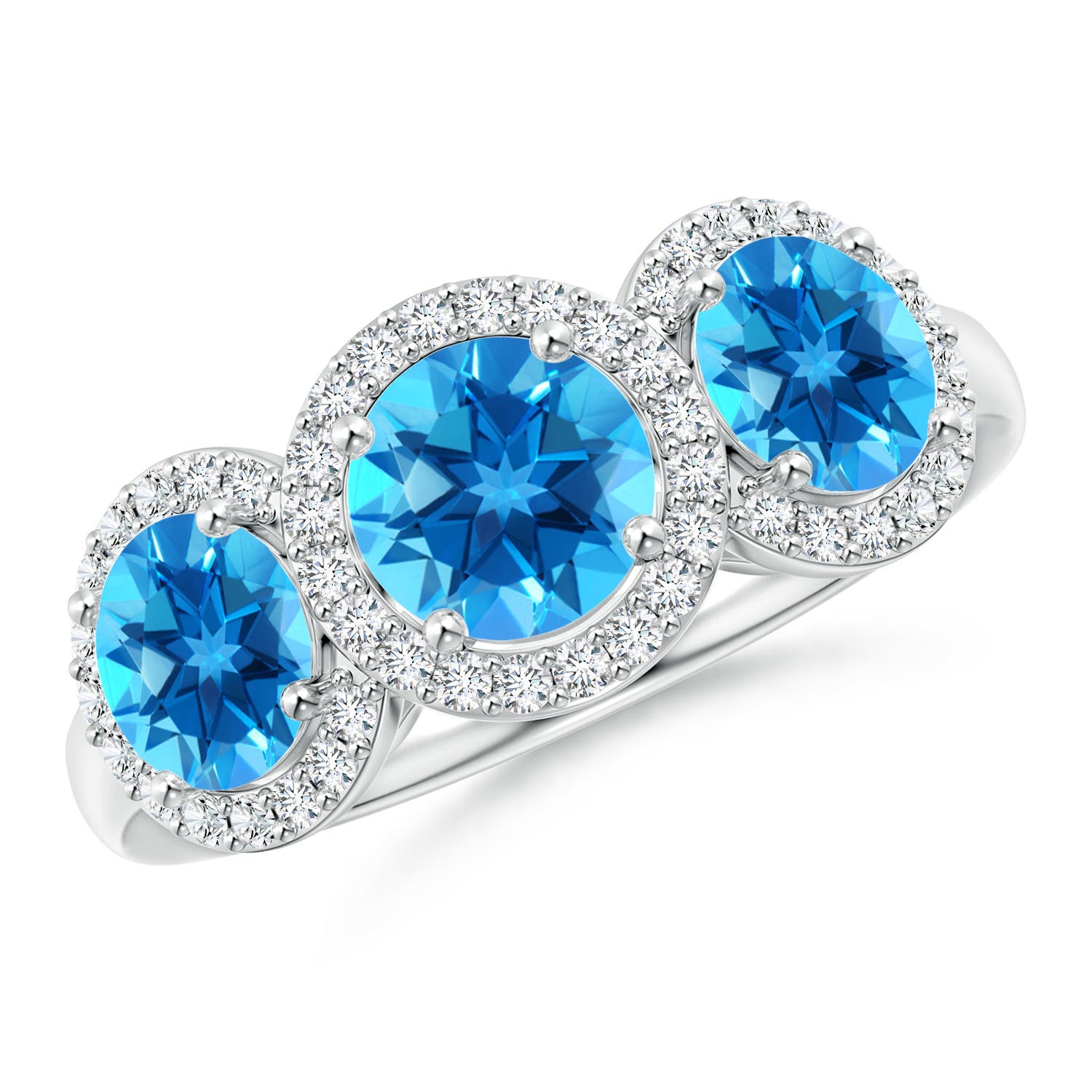 AAAA - Swiss Blue Topaz / 2.53 CT / 14 KT White Gold