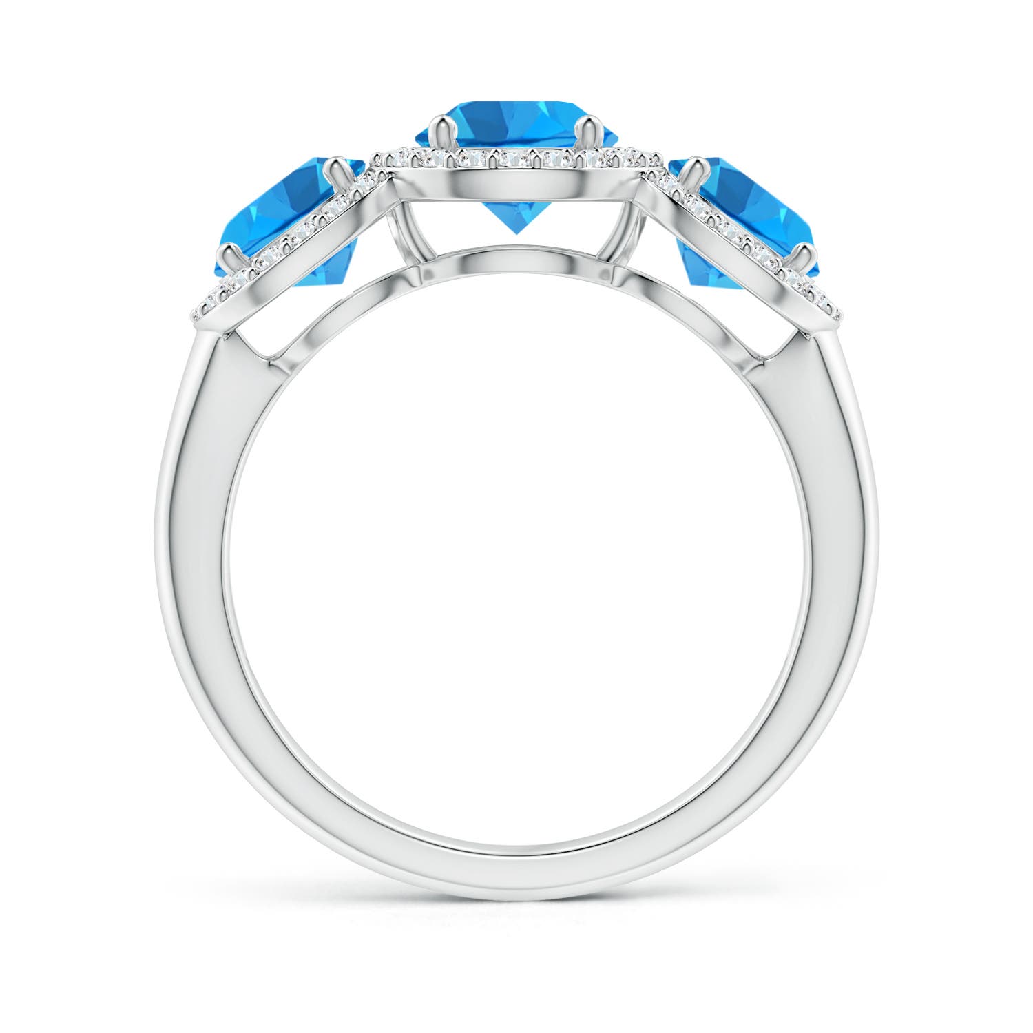 AAAA - Swiss Blue Topaz / 2.53 CT / 14 KT White Gold