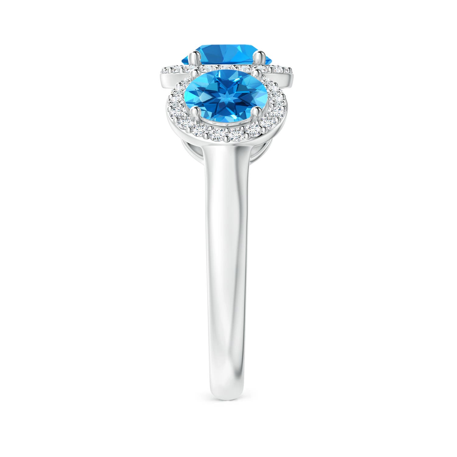 AAAA - Swiss Blue Topaz / 2.53 CT / 14 KT White Gold