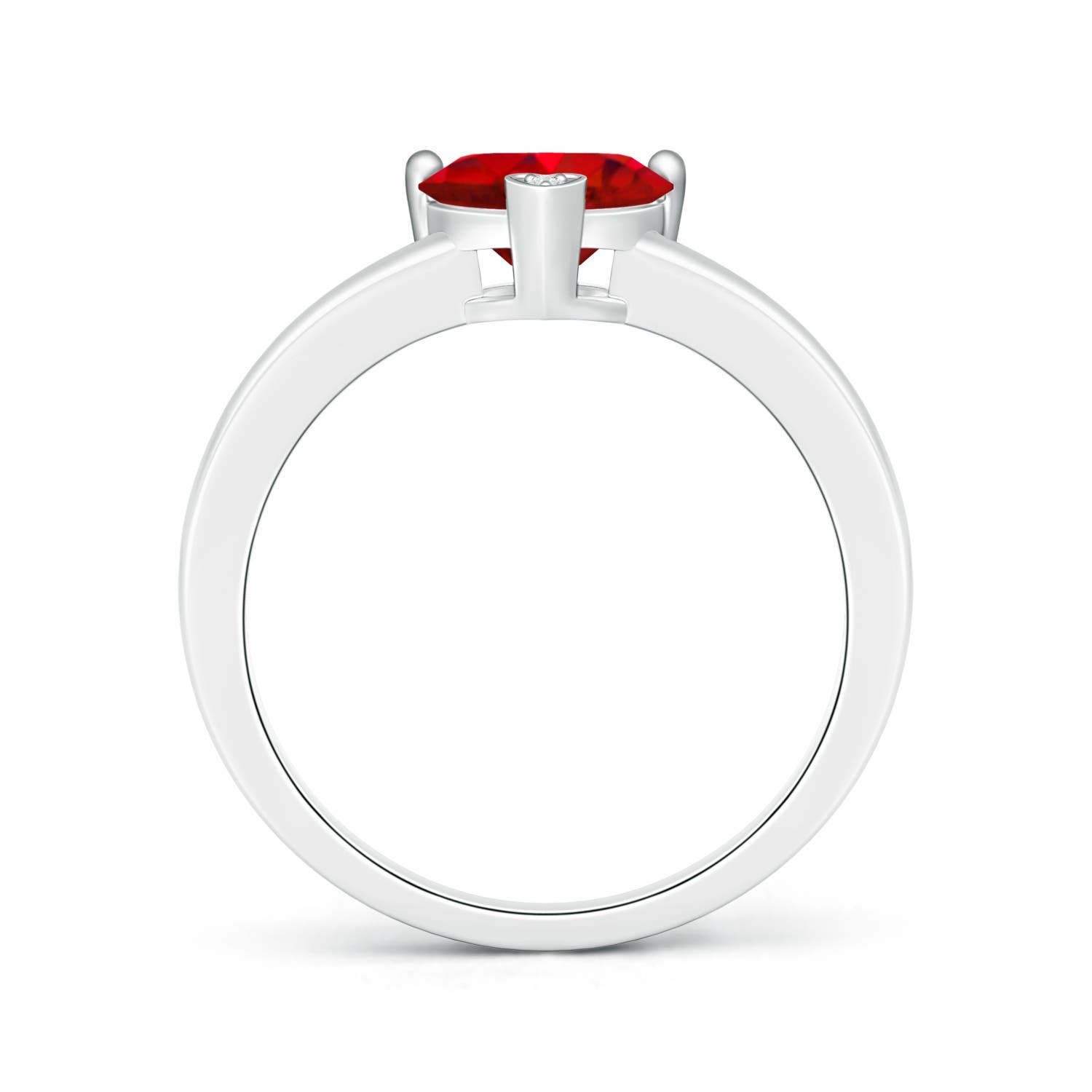 AAA - Ruby / 0.81 CT / 14 KT White Gold