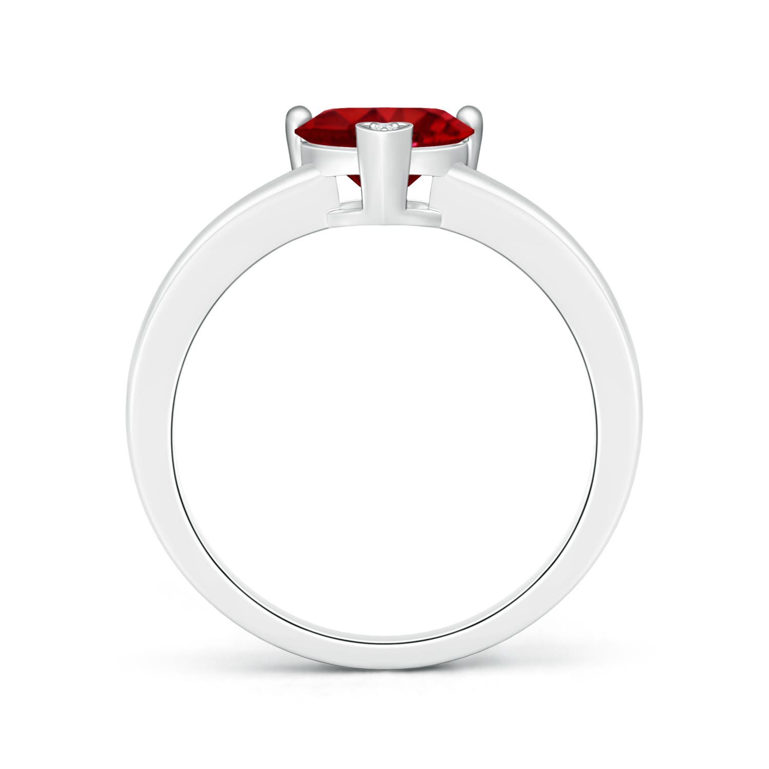 AAAA - Ruby / 0.81 CT / 14 KT White Gold