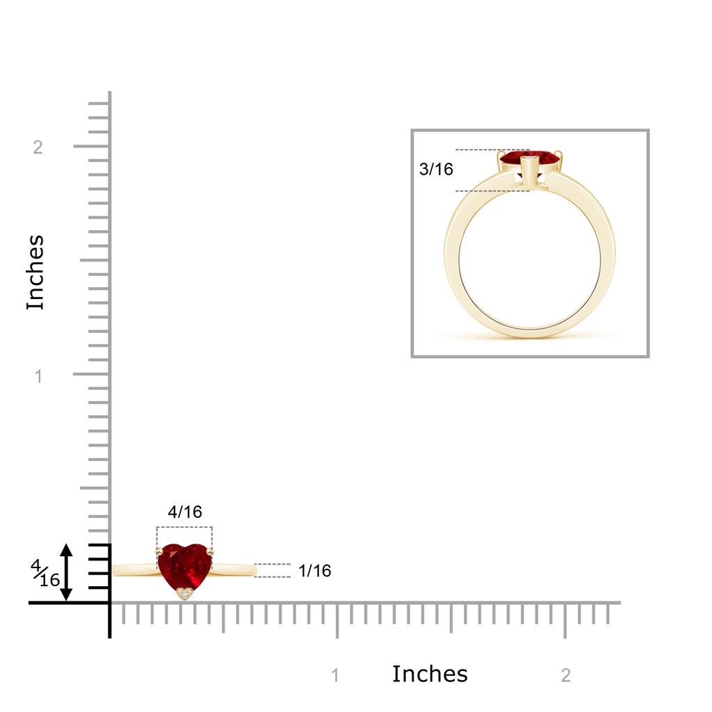 6mm AAAA Solitaire Heart Shaped Ruby Promise Ring in Yellow Gold Product Image