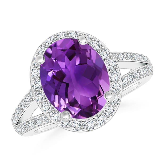 AAAA - Amethyst / 2.73 CT / 14 KT White Gold