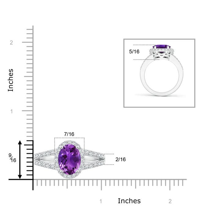 AAAA - Amethyst / 2.73 CT / 14 KT White Gold