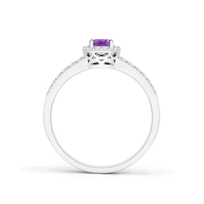 A - Amethyst / 0.72 CT / 14 KT White Gold