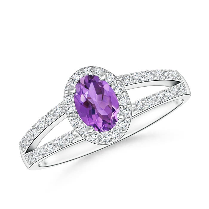 AA - Amethyst / 0.72 CT / 14 KT White Gold