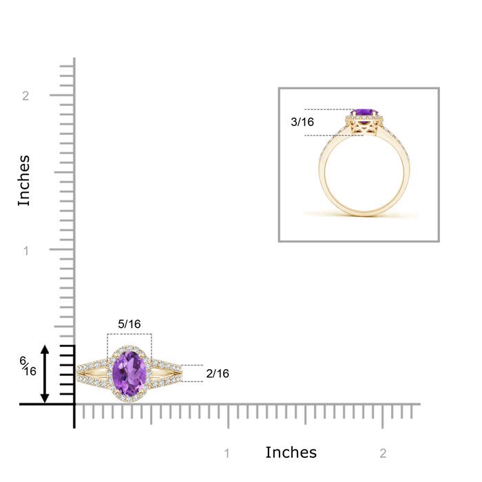 AA - Amethyst / 0.72 CT / 14 KT Yellow Gold