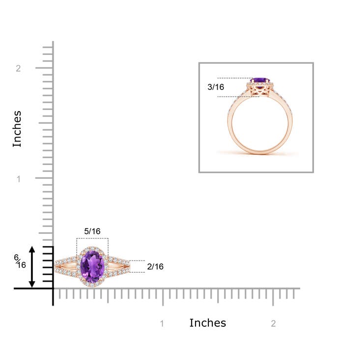 AAA - Amethyst / 0.72 CT / 14 KT Rose Gold